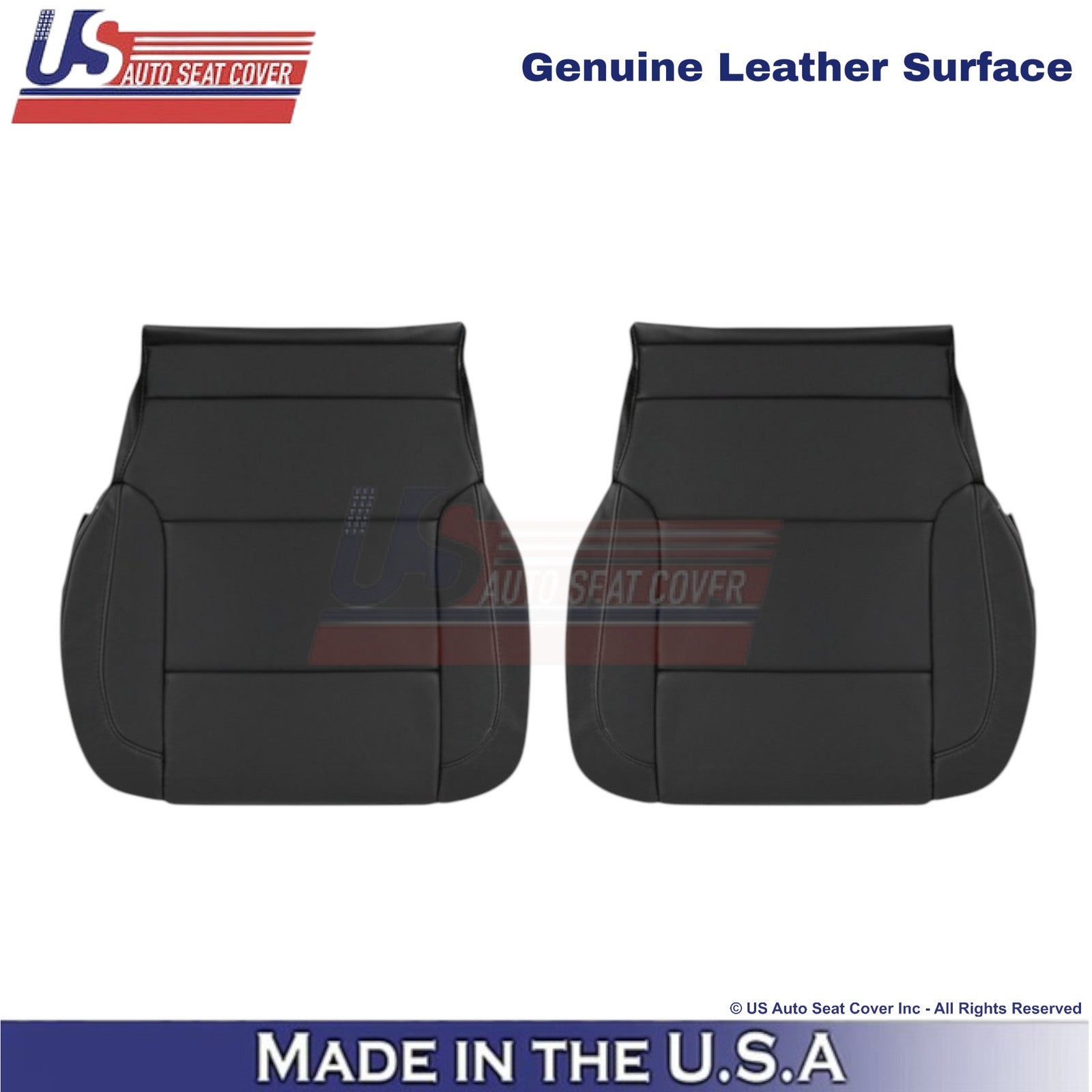 2014-2019 For Chevy Silverado 1500 LT LS Genuine Leather Bottom Covers Jet Black