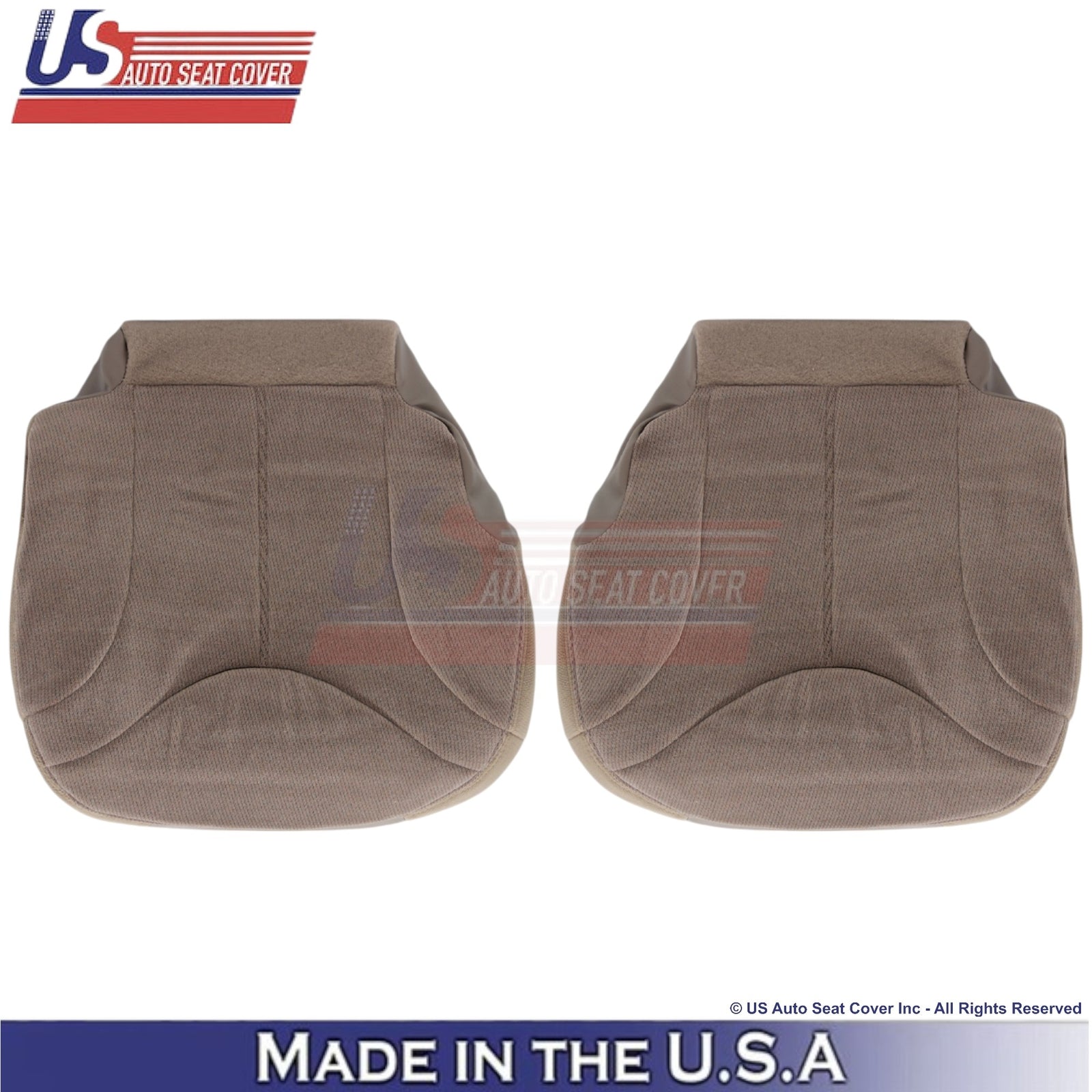 1999-2002 For GMC Sierra Cloth Front Bottom Replacement Seat Covers Medium Oak