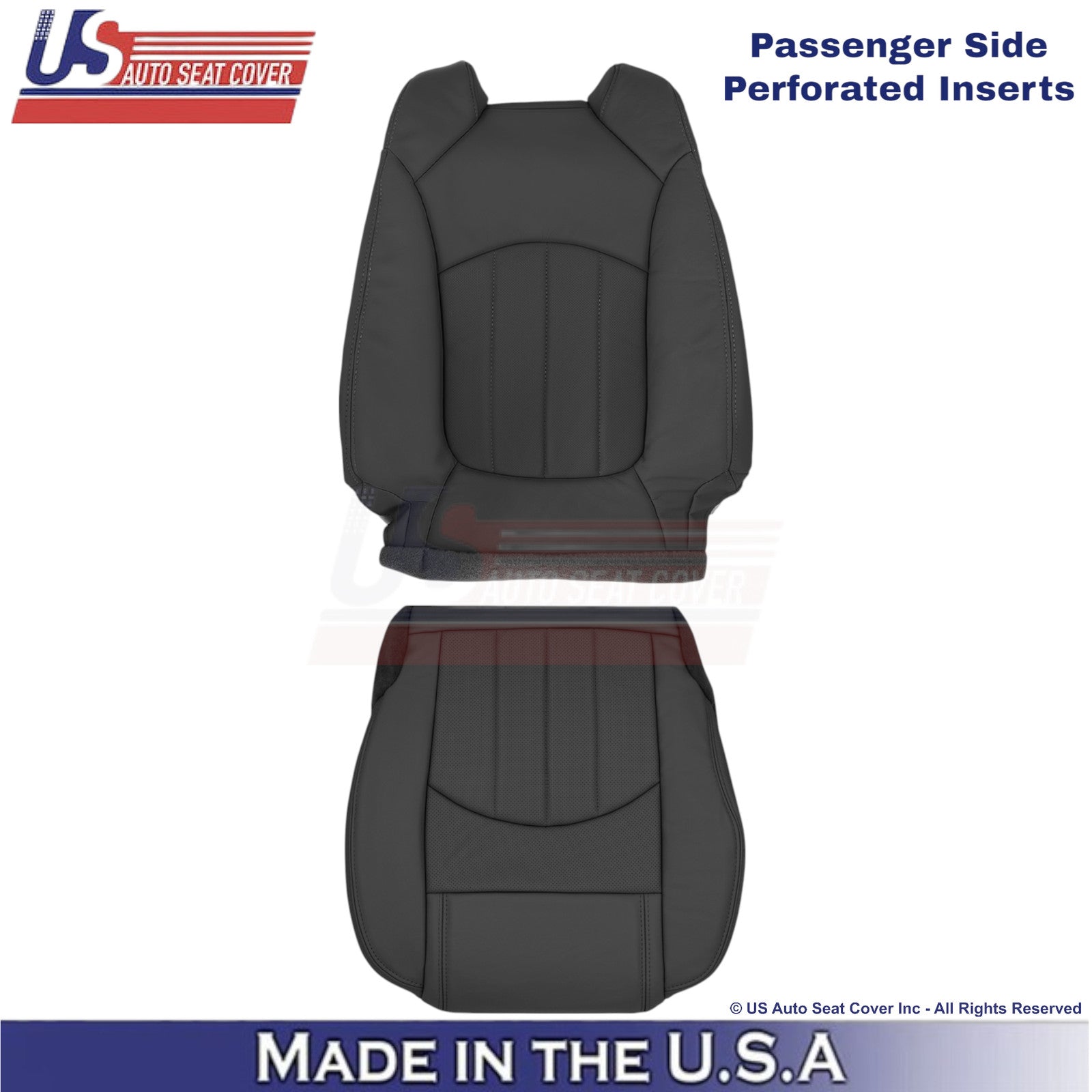 2013-2017 For Buick Enclave Leatherette Passenger Replacement Seat Covers Ebony