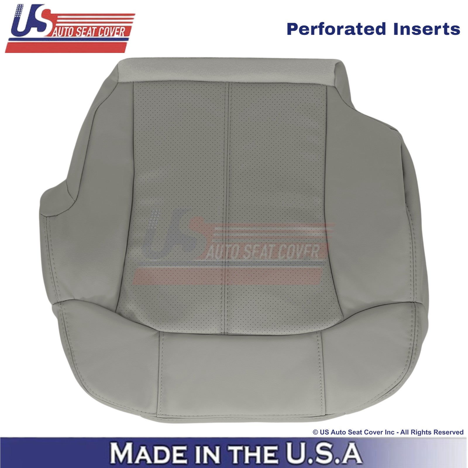 2002 For Cadillac Escalade Leatherette Driver Bottom Seat Cover Pewter Gray