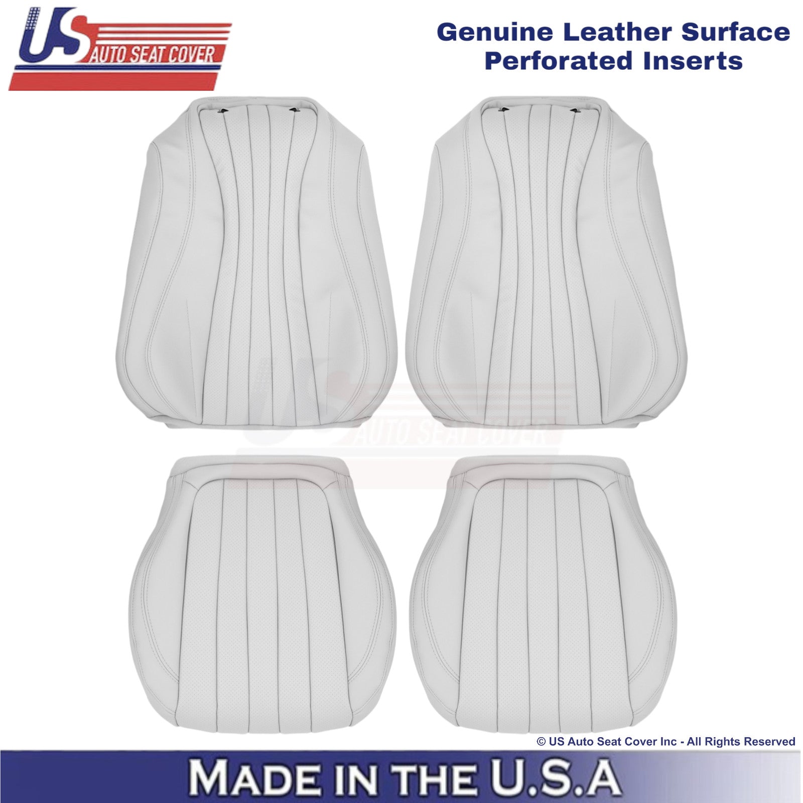 2019-2023 Fits Mercedes Benz E-Class Genuine Leather Front Seat Covers White