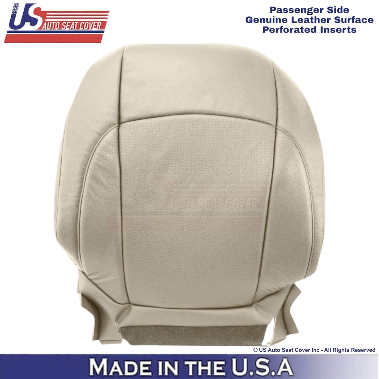 2007-2012 For Lexus ES350 Genuine Leather Passenger Top Seat Cover Parchment Tan