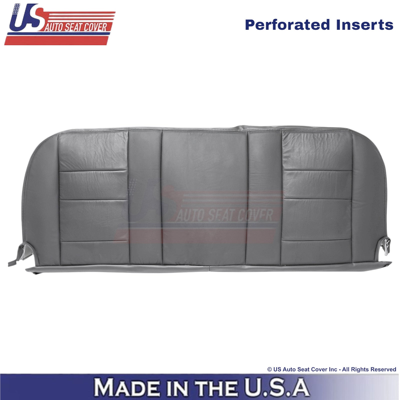 2003-2007 For Ford F250 F350 Lariat Leather Perf Rear Bench Bottom Cover Gray