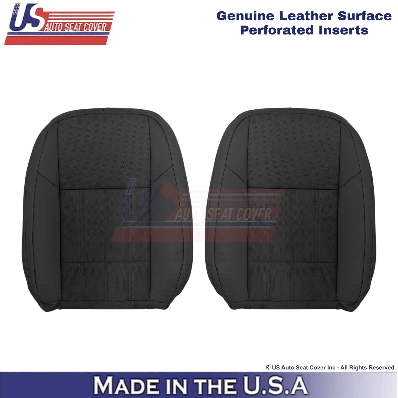 2016-2018 Fits Lexus ES 350 Genuine Leather Front Top Replacement Covers Black