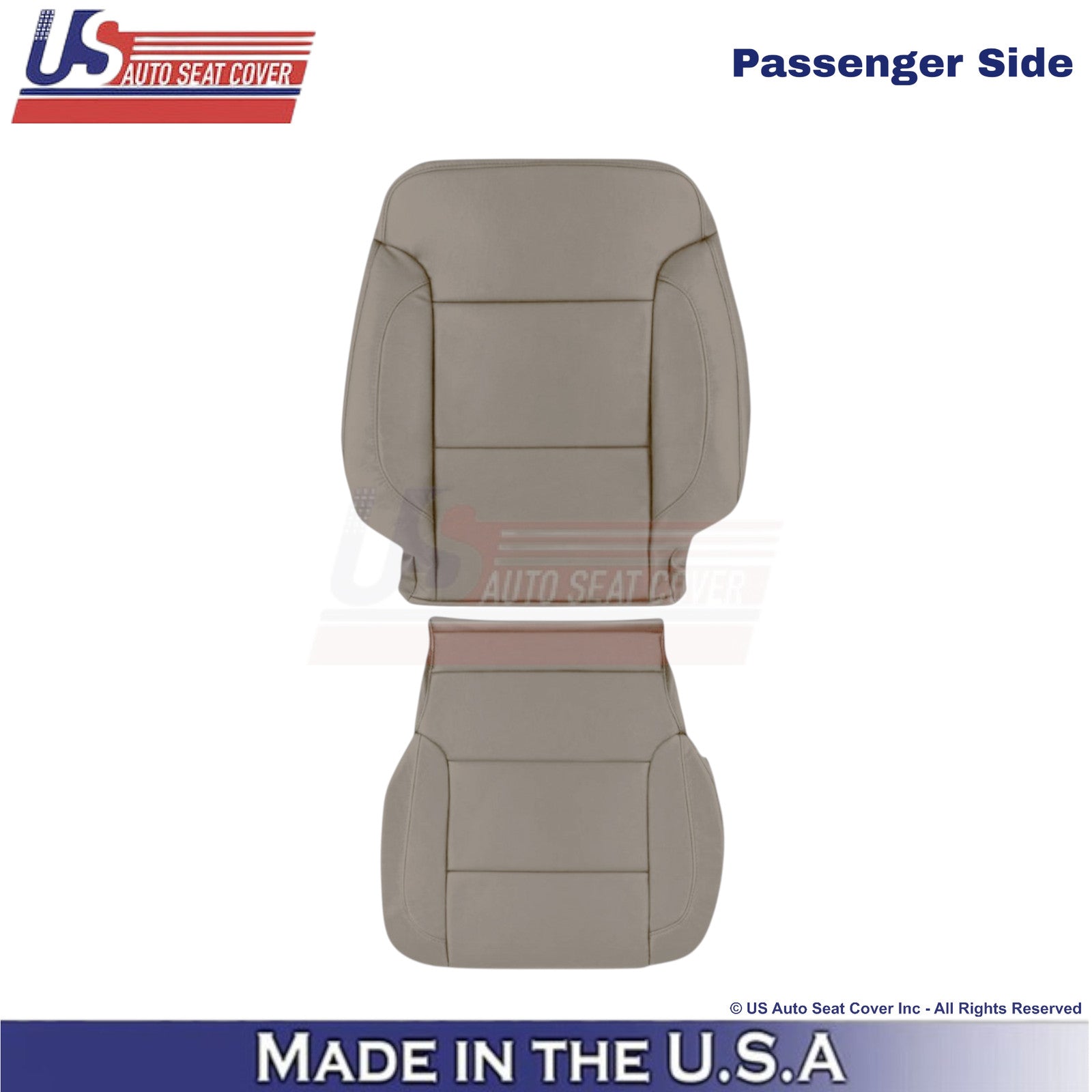 2014-2019 For Chevy Silverado 1500 LT Leatherette Passenger Side Covers Dune Tan