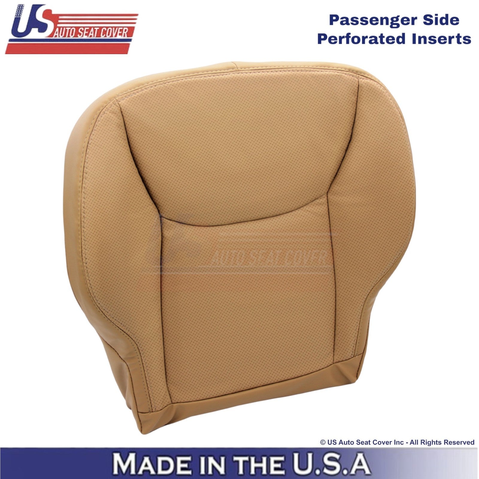 2000-2002 Fits Mercedes-Benz S Leatherette Perf. Passenger Bottom Cover Saffron
