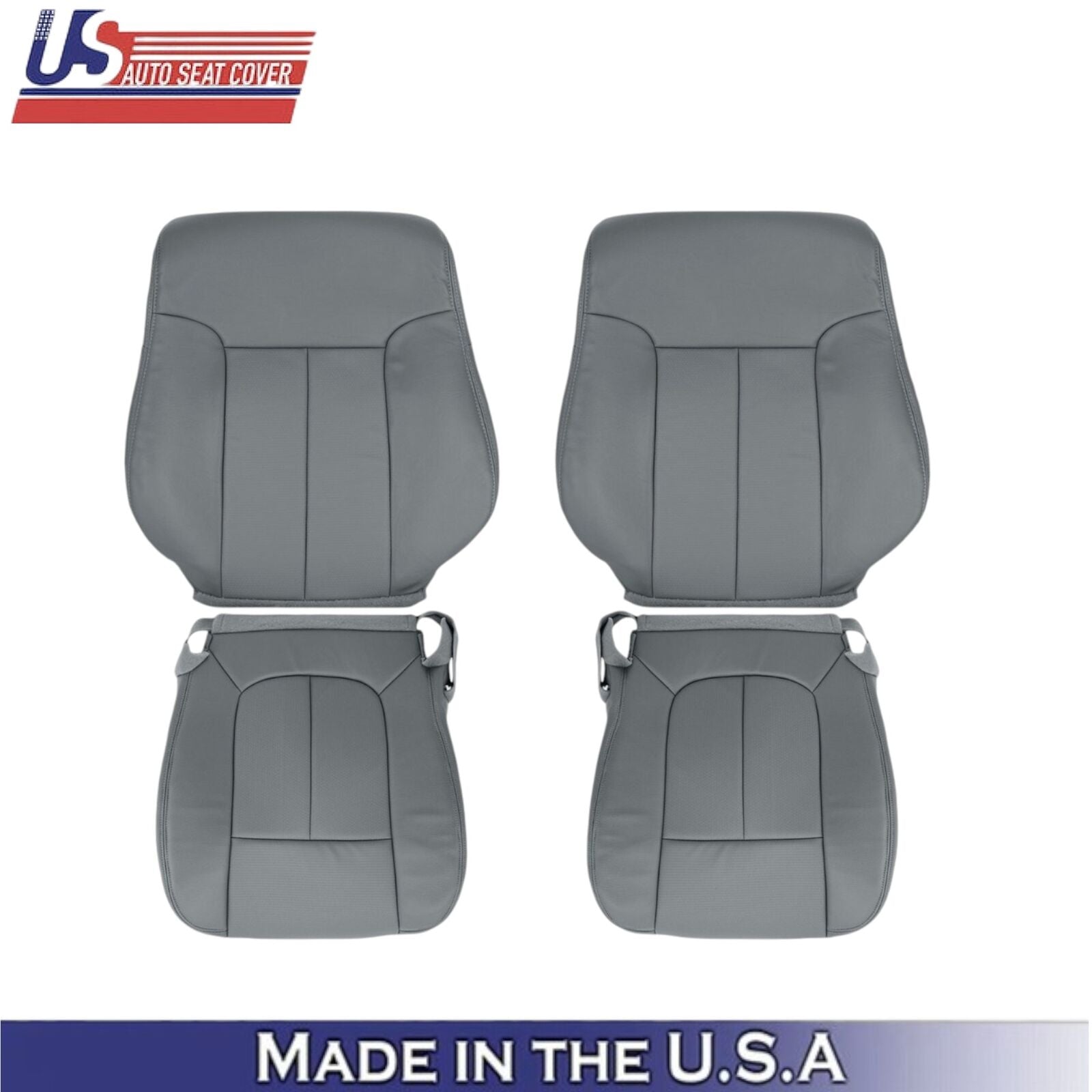 2011-2016 For Ford F250 F350 XL Work Truck Leatherette Front Seat Covers Gray