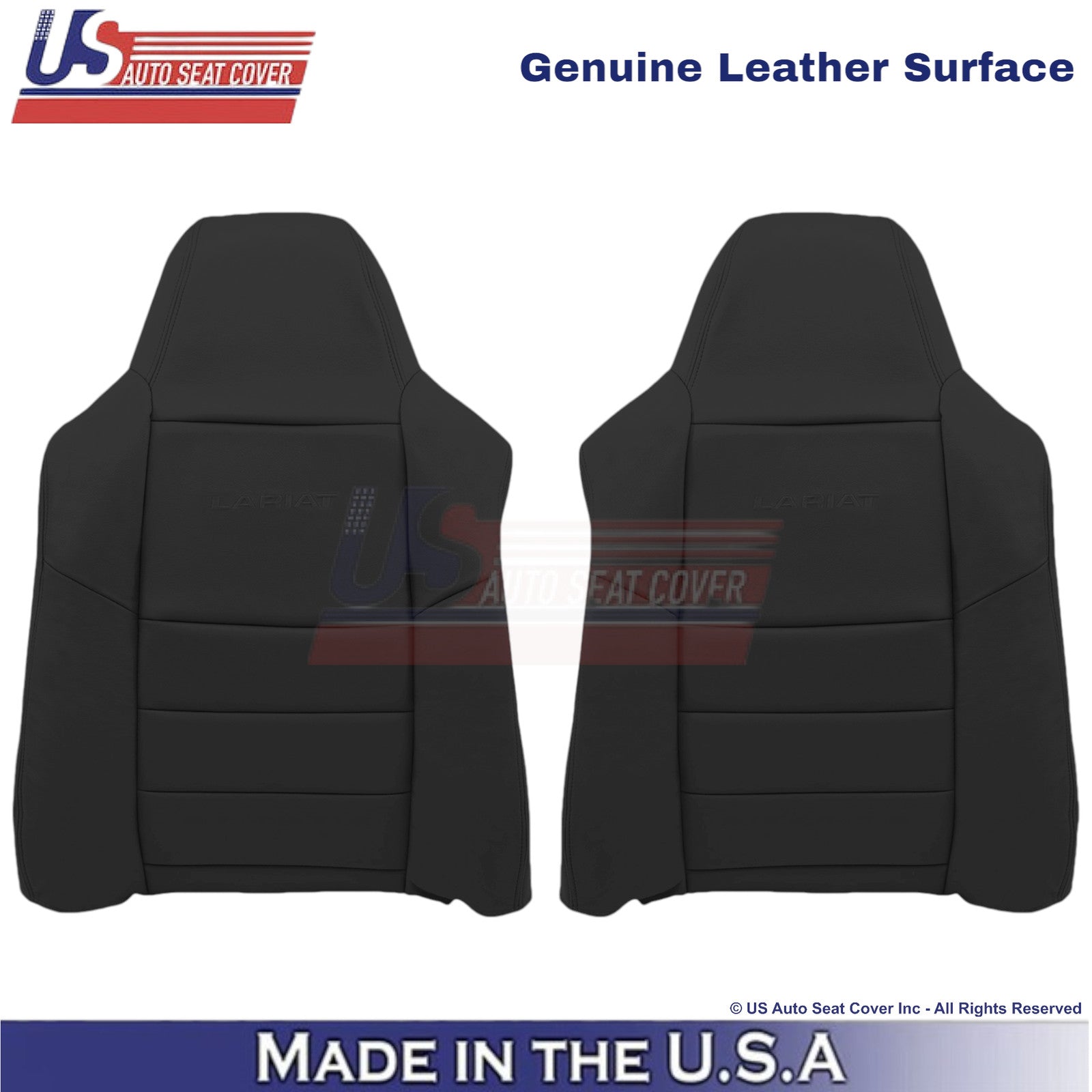 2004-2007 Fits Ford F250 F350 Lariat Leather Front Top OEM Seat Covers Dark