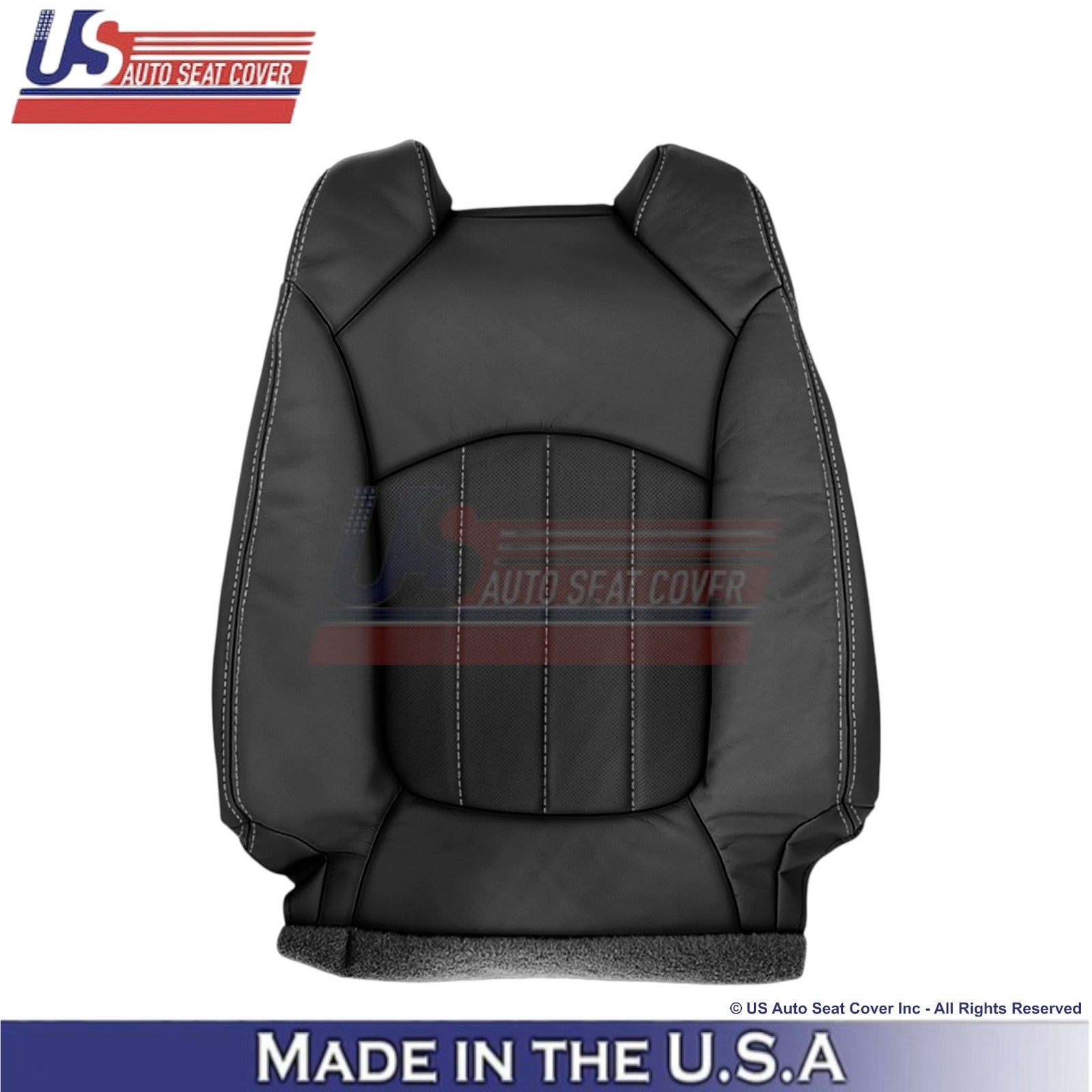 2013-2017 Fits Chevy Traverse Leather Perforated Front Replacement Covers Ebony