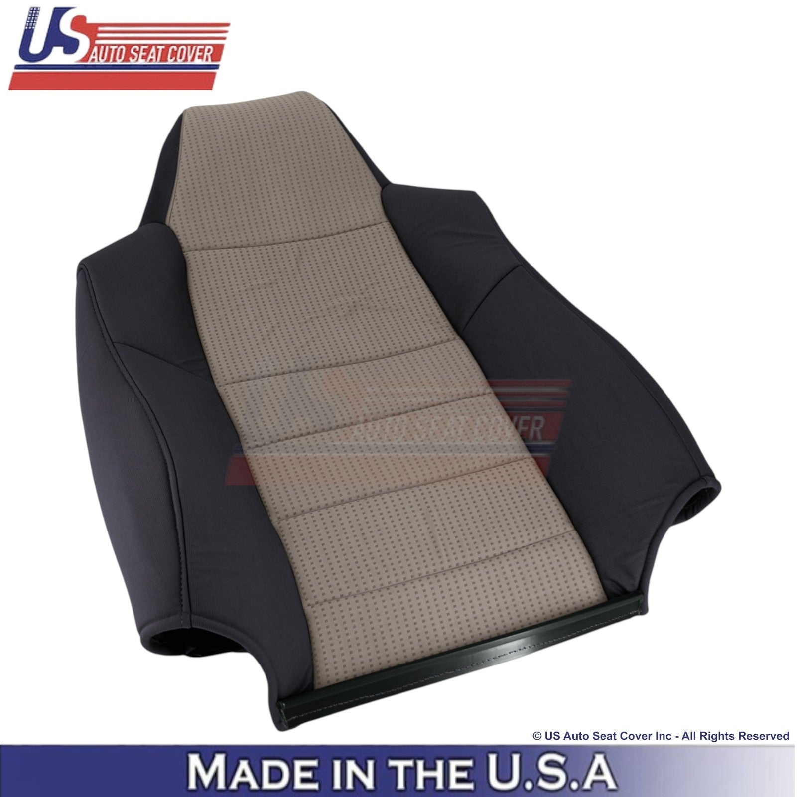 2008-2010 Fits Ford F-250 XLT Cloth Passenger Top Seat Cover 2-Tone Black & Gray