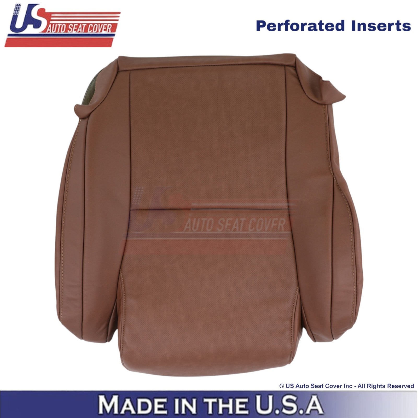2007-2013 For Toyota Tundra Leather Perforated Driver Bottom Seat Cover Red Rock