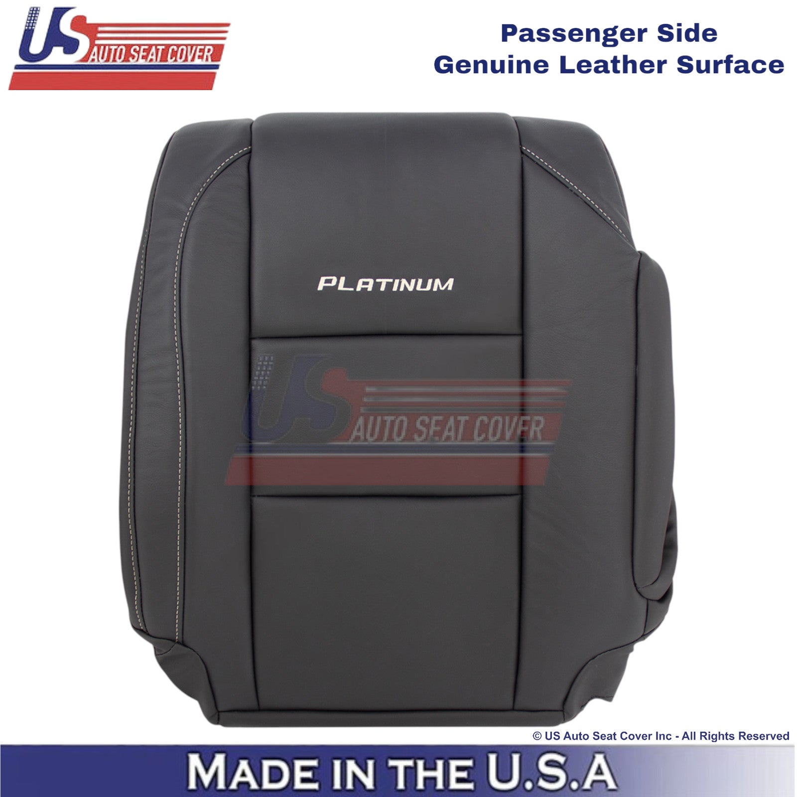2010-15 For Nissan Armada Platinum Genuine Leather Passenger Top Cover Charcoal