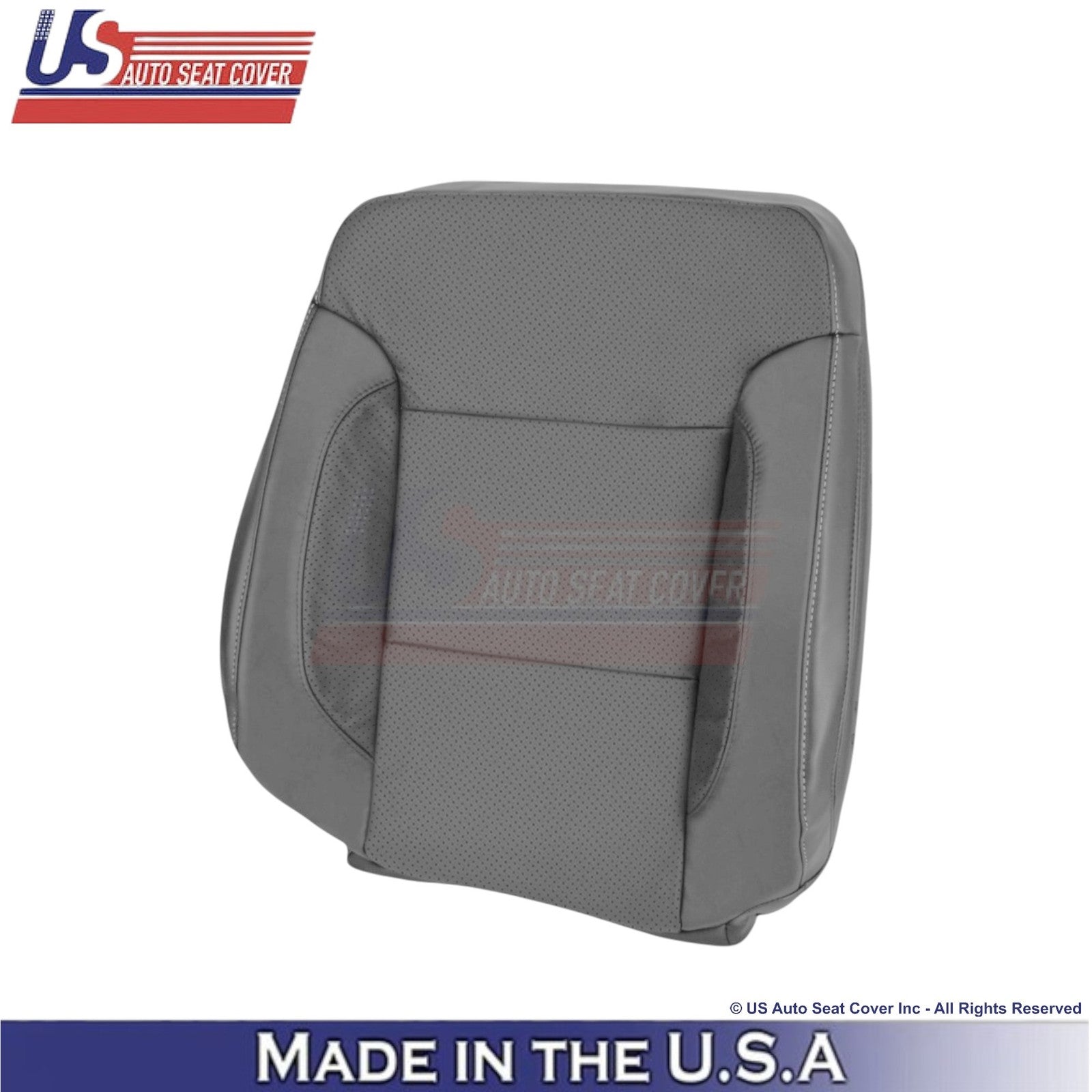 2014-2019 For Chevy Silverado 1500 LT LS Leather Perf Front Top Covers Gray