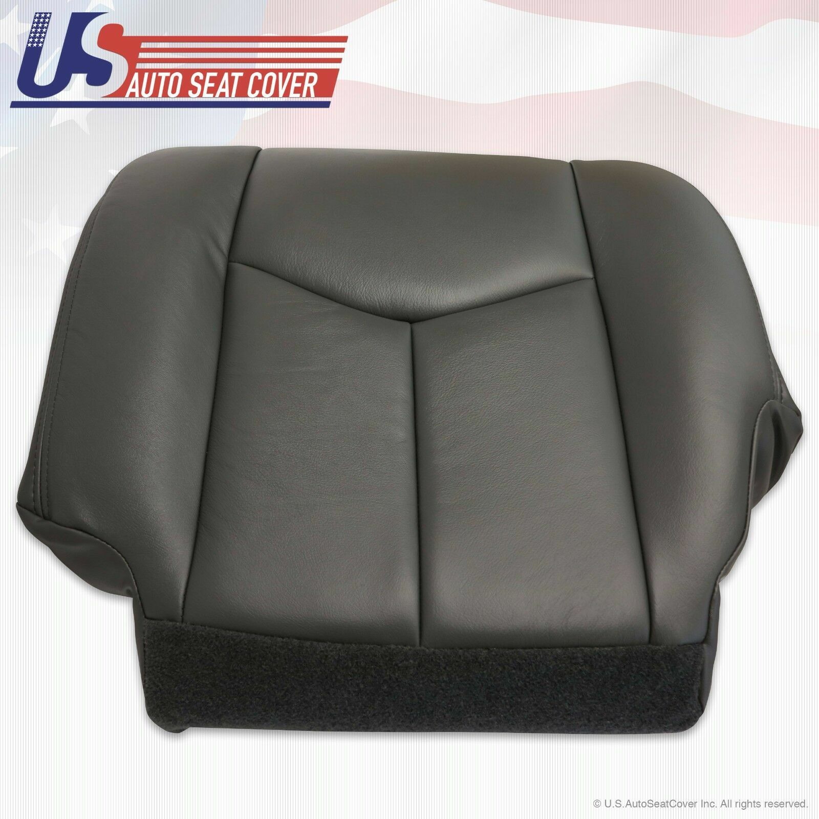 2004 CHEVY SILVERADO 2500 FRONT SEAT COVERS DARK GRAY LEATHER 692 + FOAM CUSHION