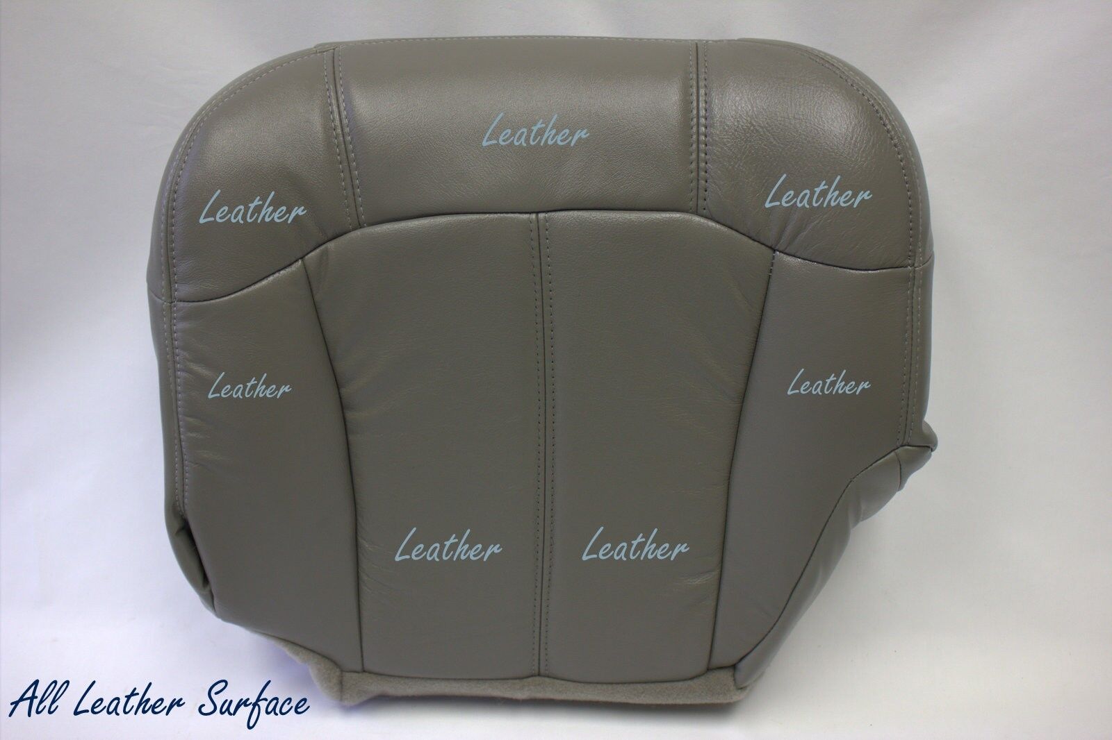 1999 2000 Chevy Silverado Driver and Passenger Bottom Leather Seat Covers Gray
