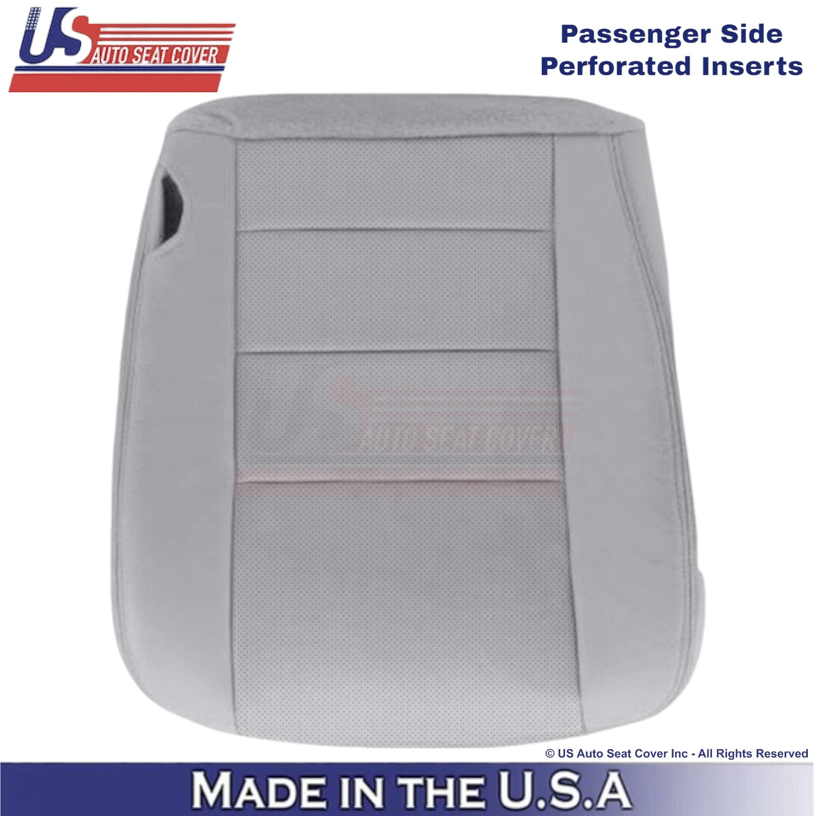 2002-2003 For Ford F250 F350 Lariat Leather Perf Passenger Bottom Cover Gray