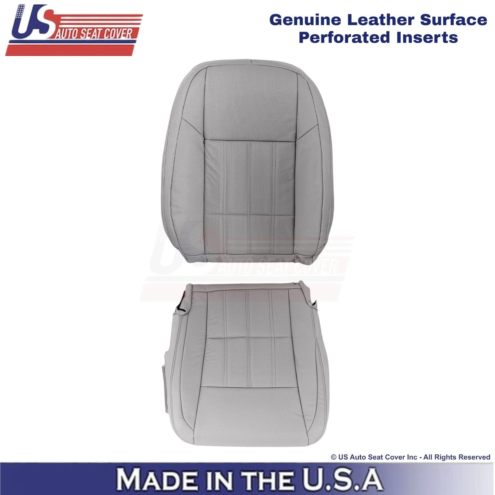 2016-2018 Fits Lexus ES 350 Genuine Leather Driver Side Seat Covers Stratus Gray