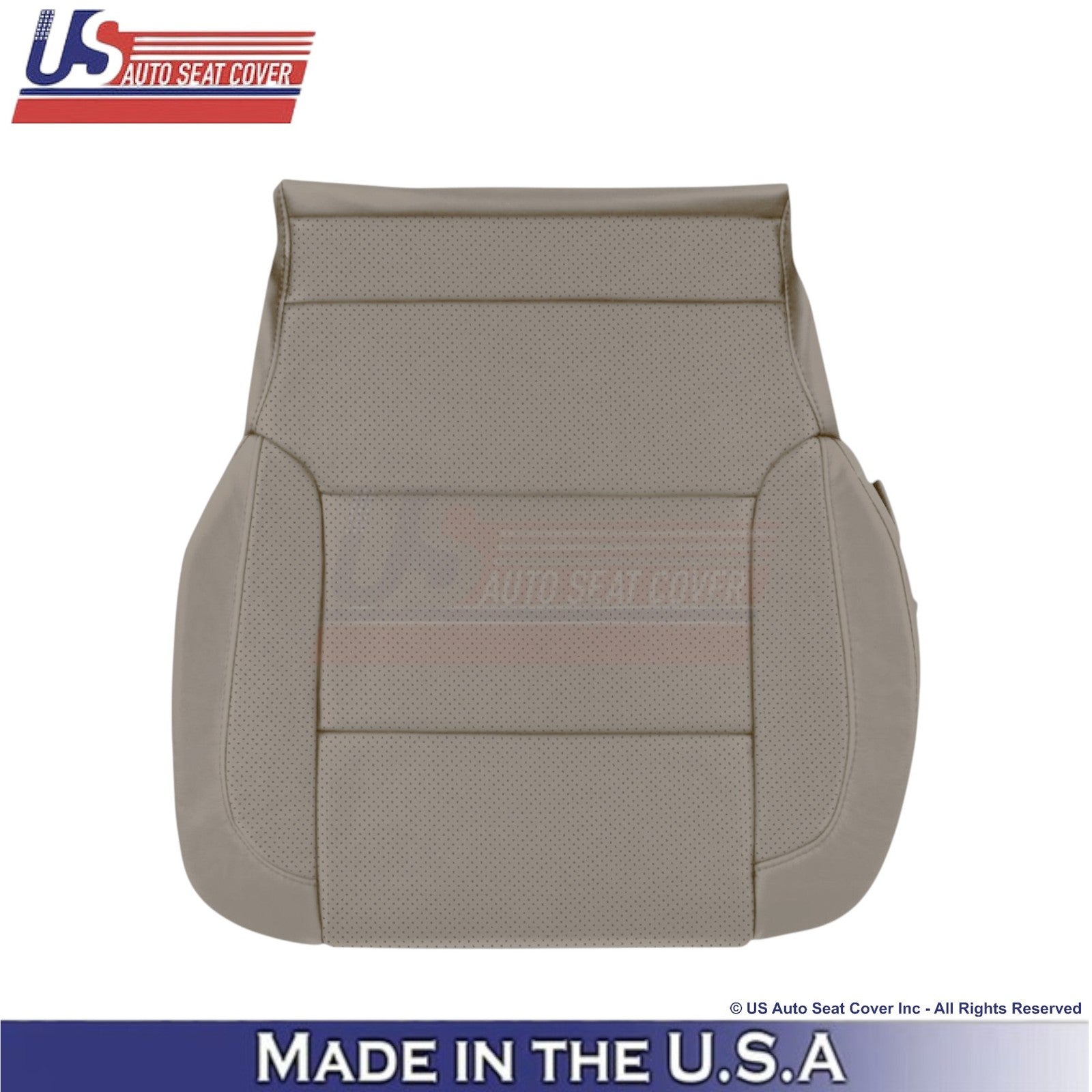 2014-2019 For Chevy Silverado 1500 LT LS Leatherette Perf Front Seat Covers Dune