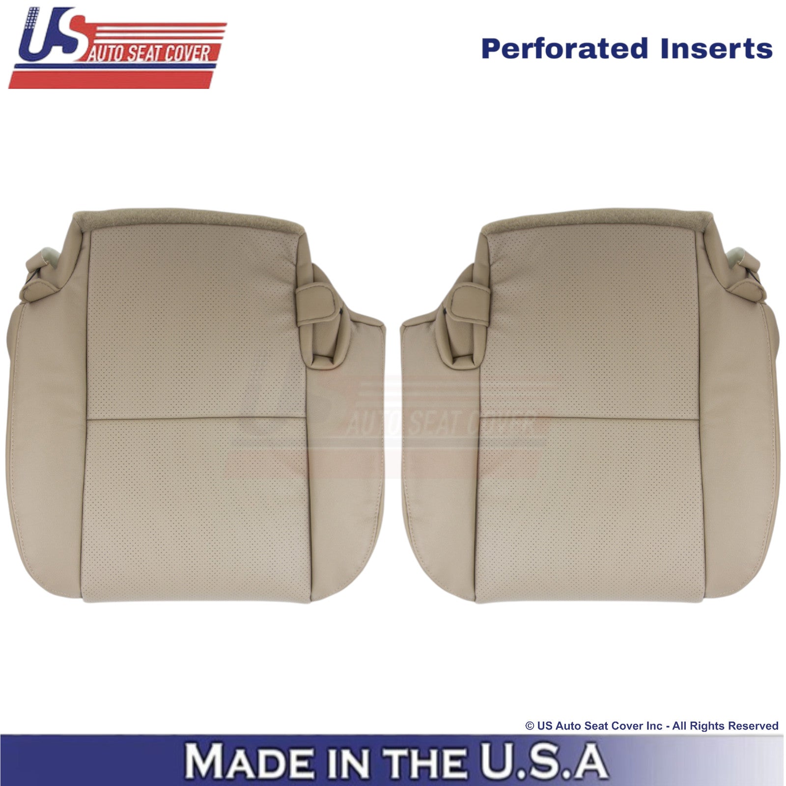2011 Fits Toyota Tundra Leather Perf. Rear Bottom Replacement Covers Sand Beige