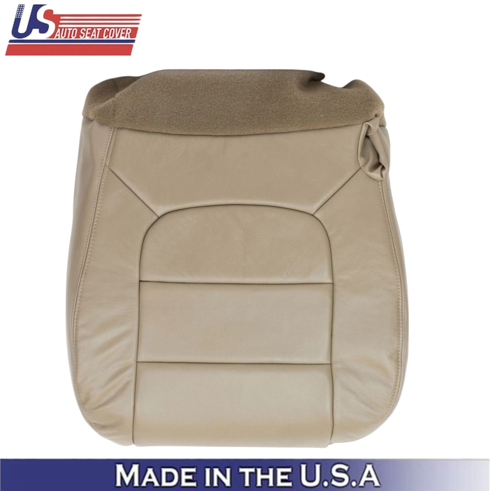 2002-2003 For Ford F150 Lariat Leather Front Bottom Replacement Seat Covers Tan