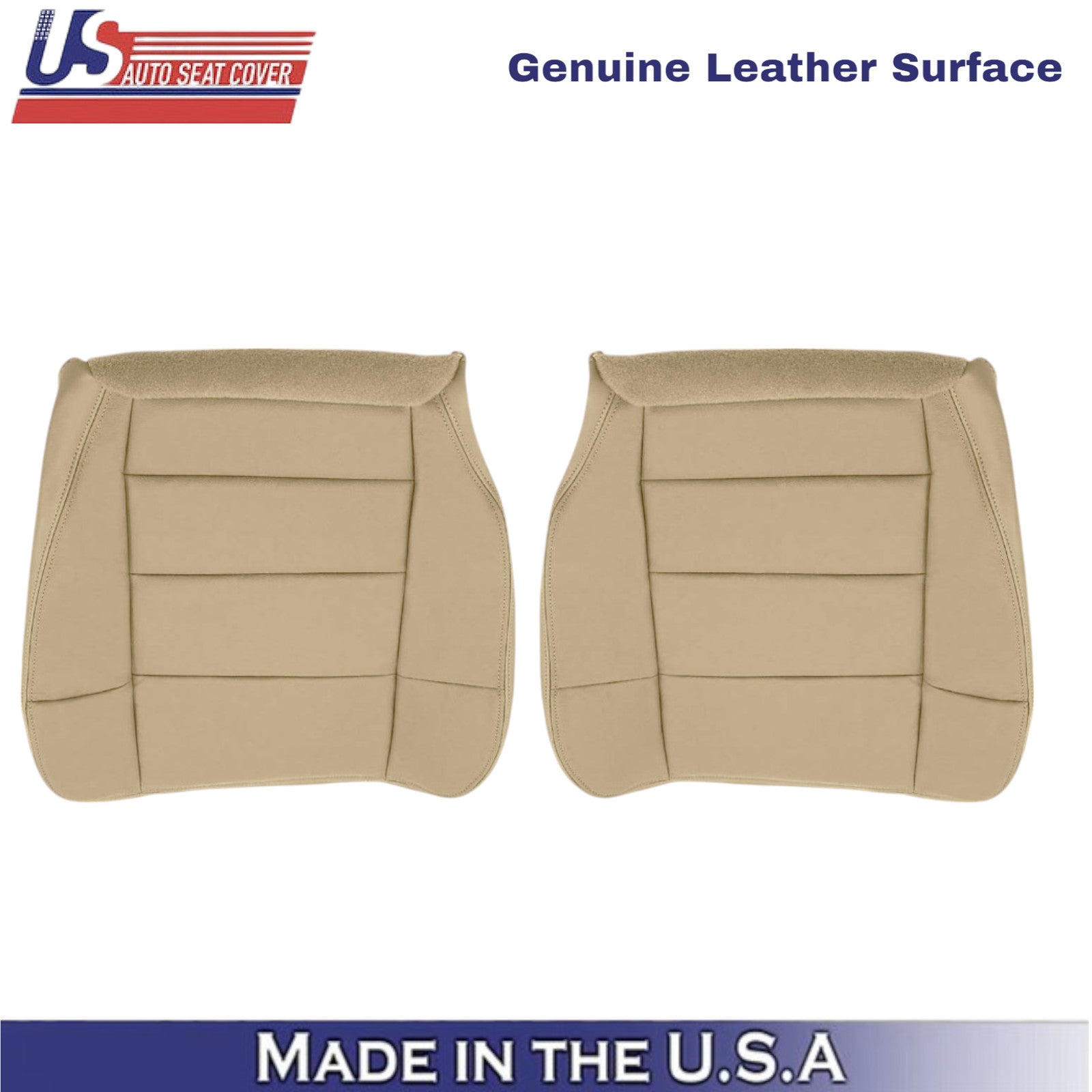 2001-2003 for Ford F150 Lariat leather Driver & Passenger Bottom Parchment Tan