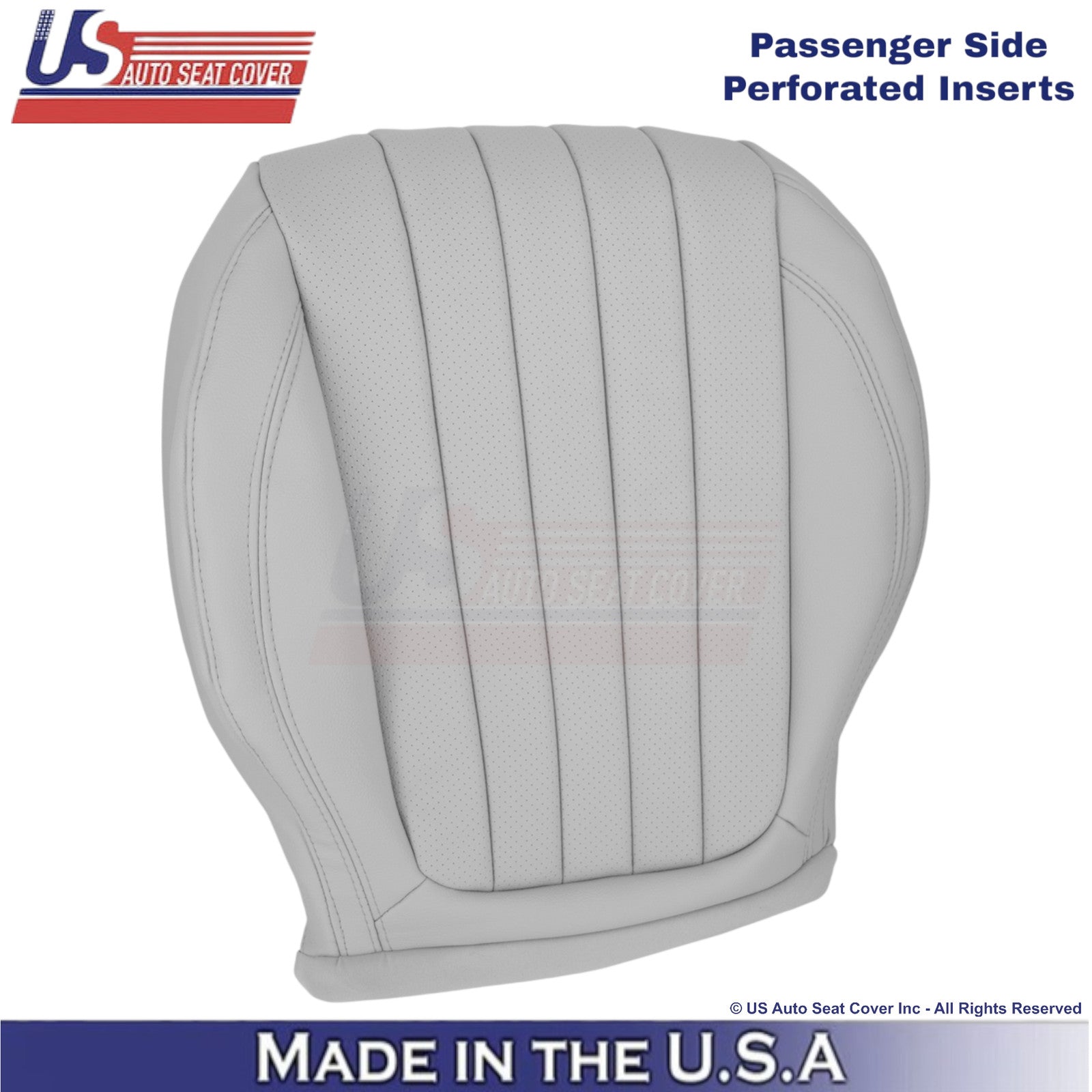 2021-2023 For Mercedes Benz E-Class Leatherette Passenger Bottom Seat Cover Gray