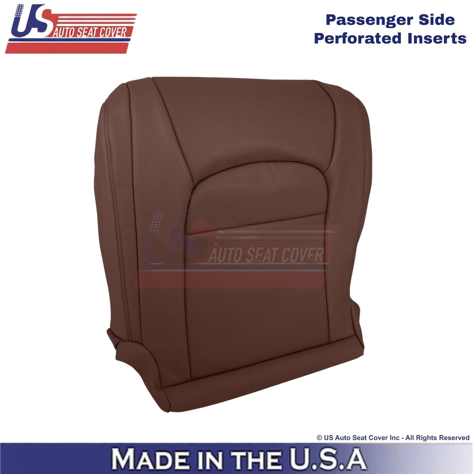 2008-2021 For Toyota Land Cruiser Leatherette Perf. Passenger Bottom Cover Brown