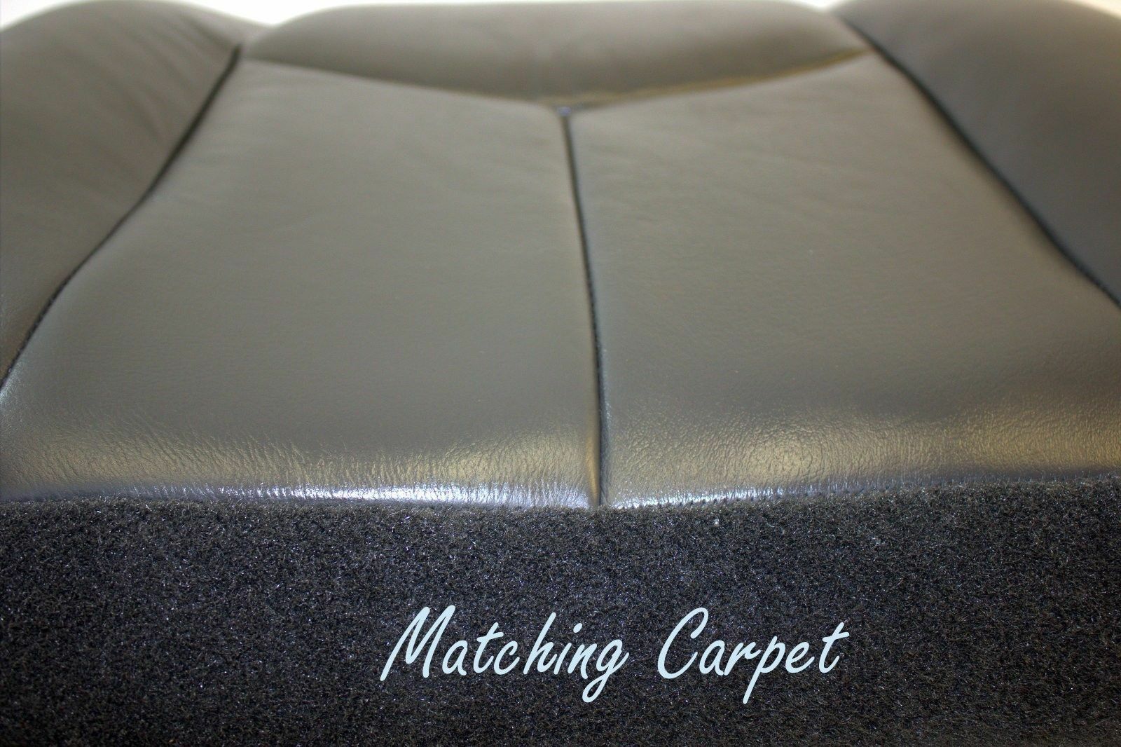 2003 to 2006 Chevy Silverado Driver Bottom Leather Seat Cover Very Dark Gray