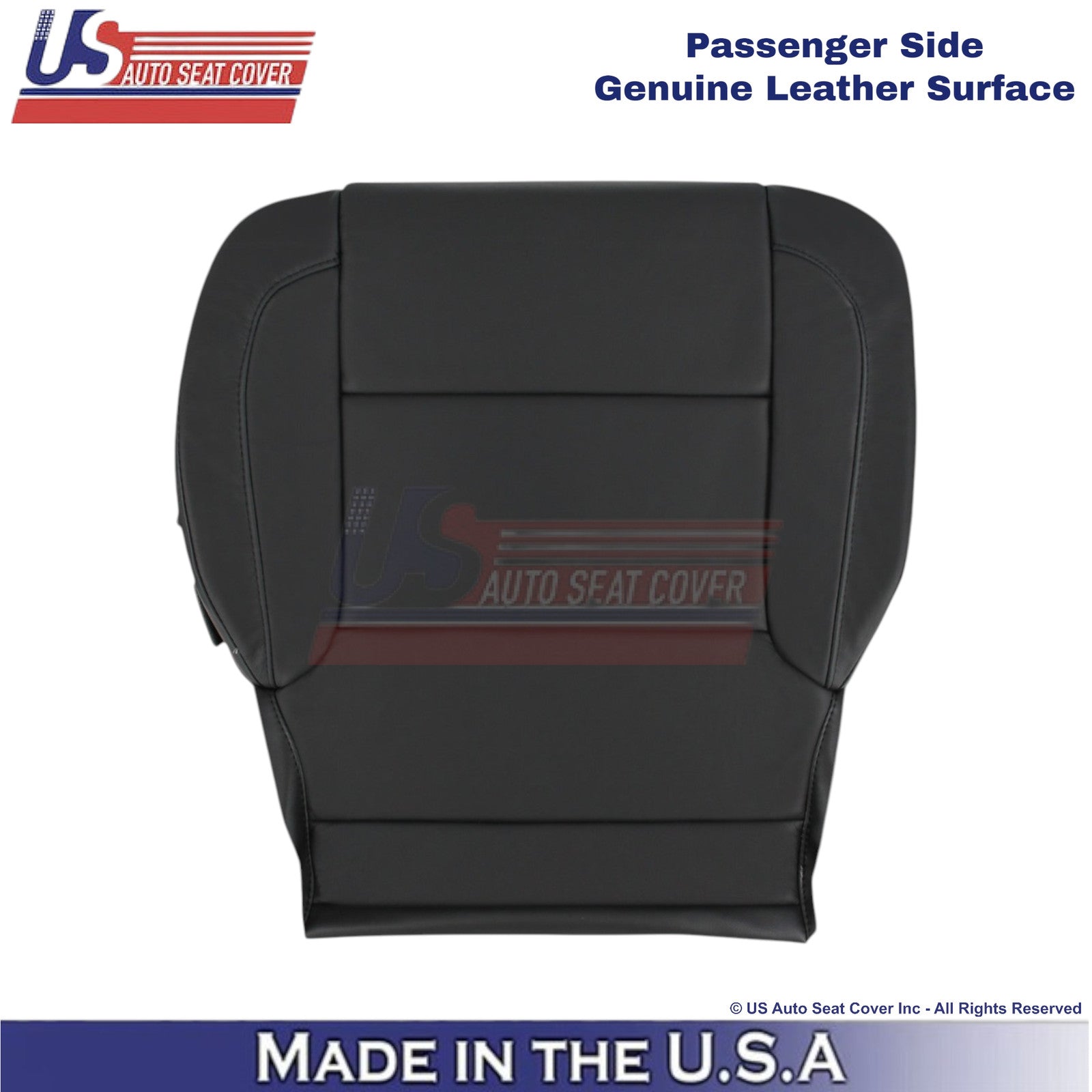 2015-2020 Fits Chevy Tahoe Genuine Leather Passenger Bottom Seat Cover Jet Black