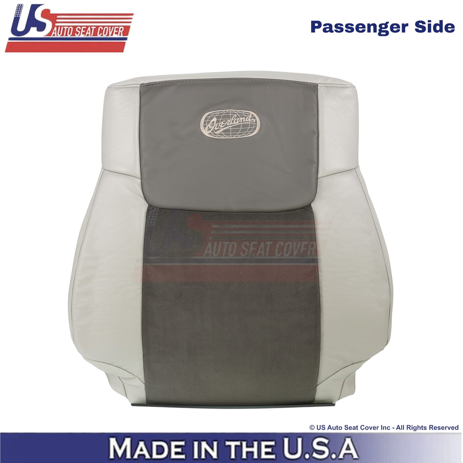2006-2010 Fits Jeep Commander Leather & Suede Passenger Top Cover 2-Tone Gray