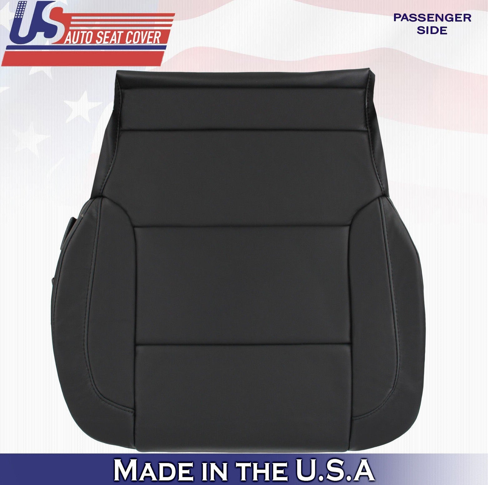 2015 2016 For Chevy Silverado 2500 3500 Passenger Bottom Leather Seat Cover BLK
