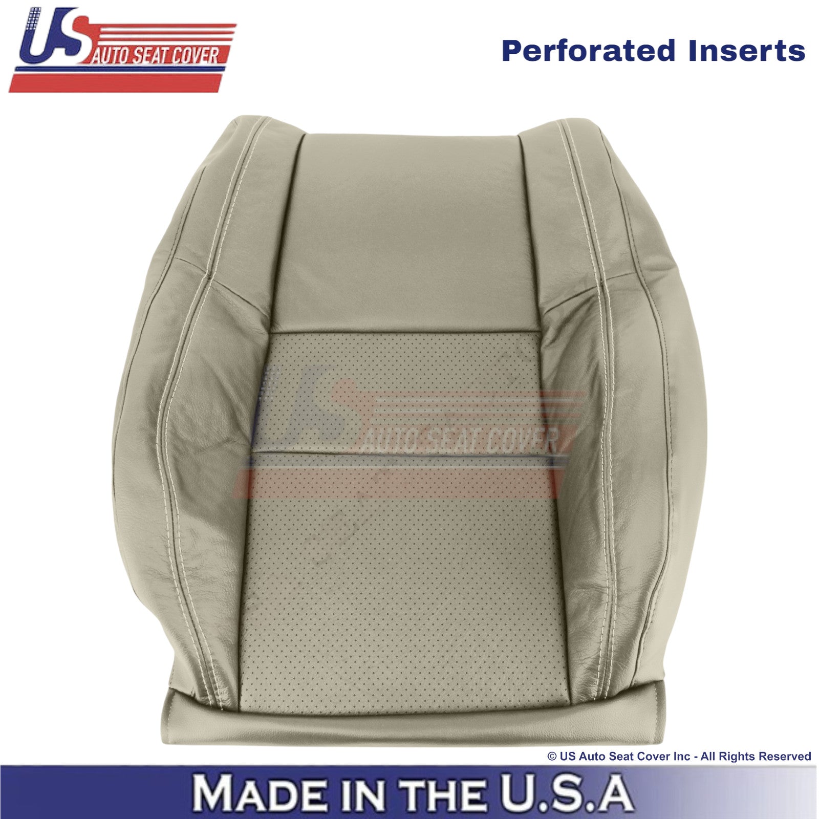 2011-2022 For Dodge Durango Leather Perf. Front Top Covers Light Frost Beige