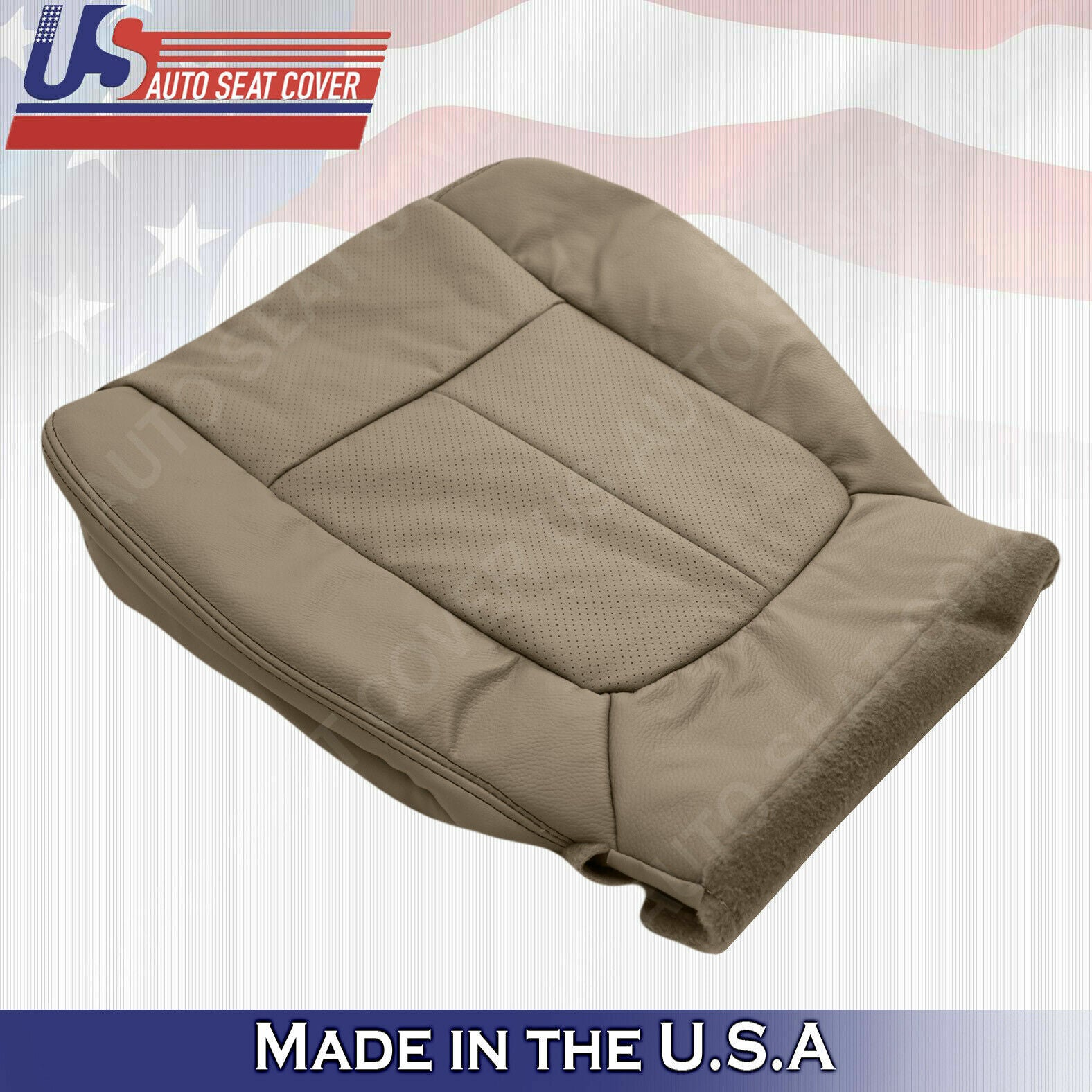 Fits For Ford F150 2011 To 2014 leather seat cover driver bottom Tan Perforated