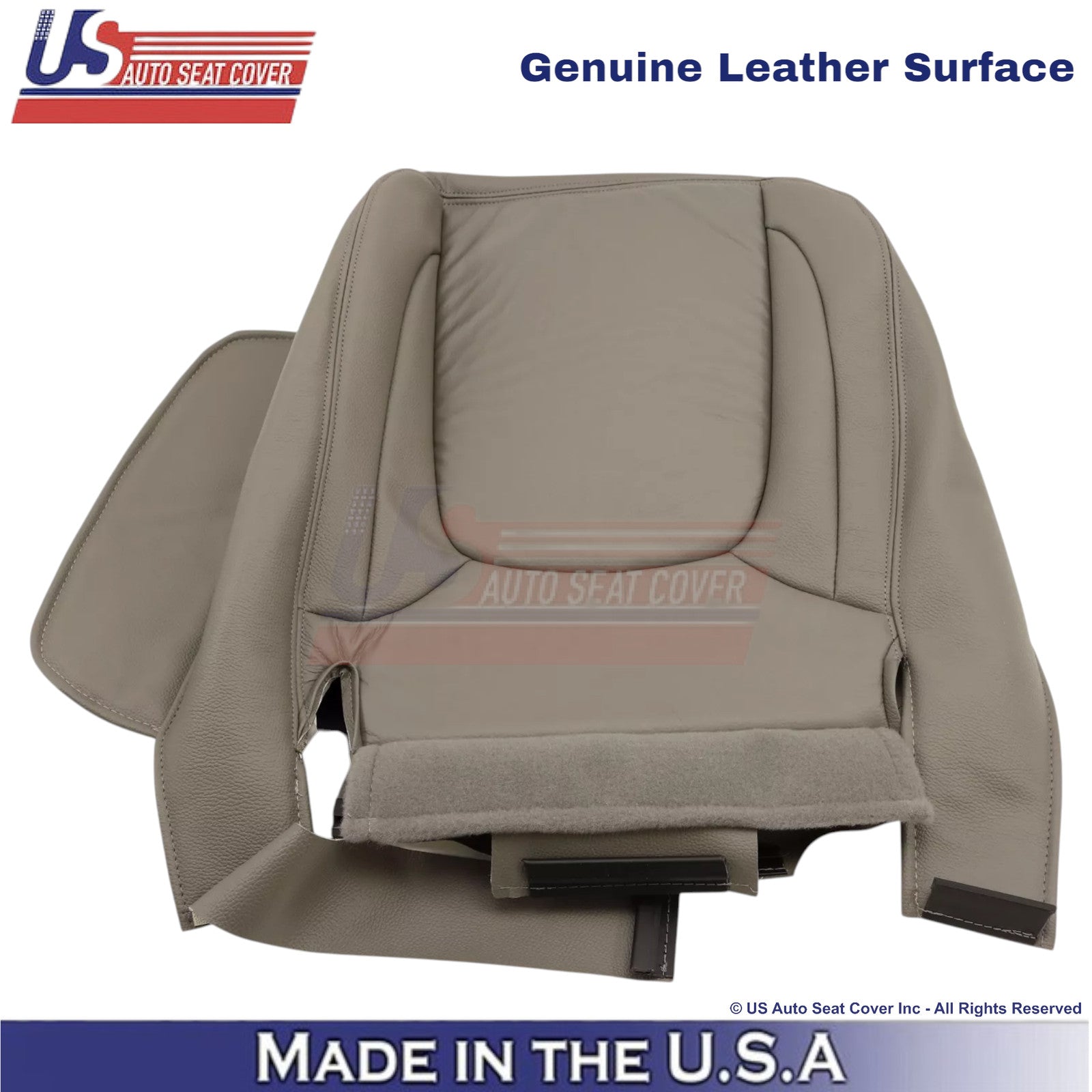2004-2005 For Dodge Ram 2500 Laramie Leather Driver Bottom Seat Cover Taupe