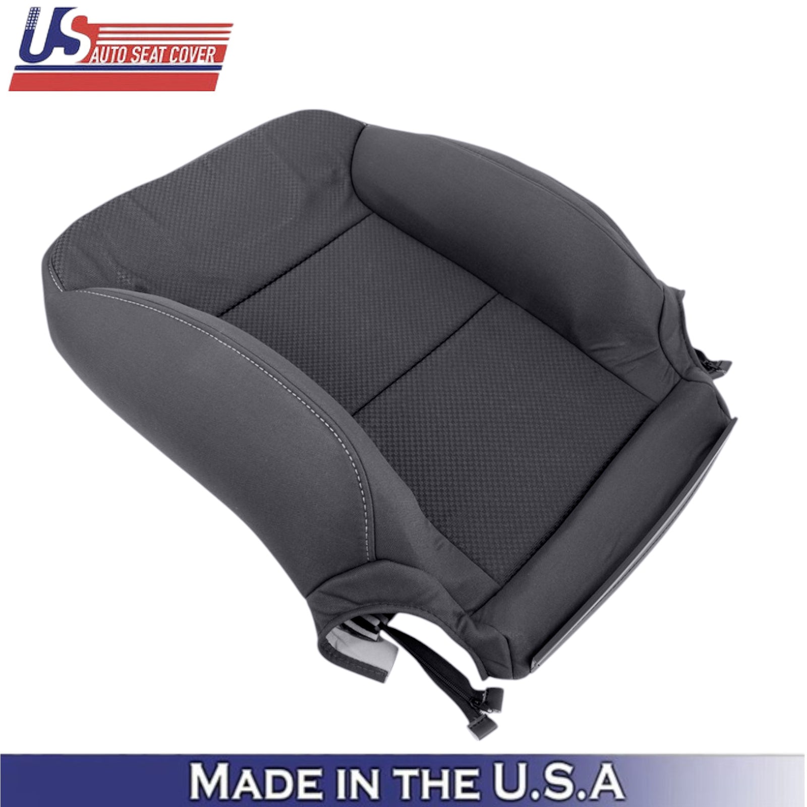 2014-2019 For Chevrolet Silverado Cloth Passenger Top Seat Cover Jet Black