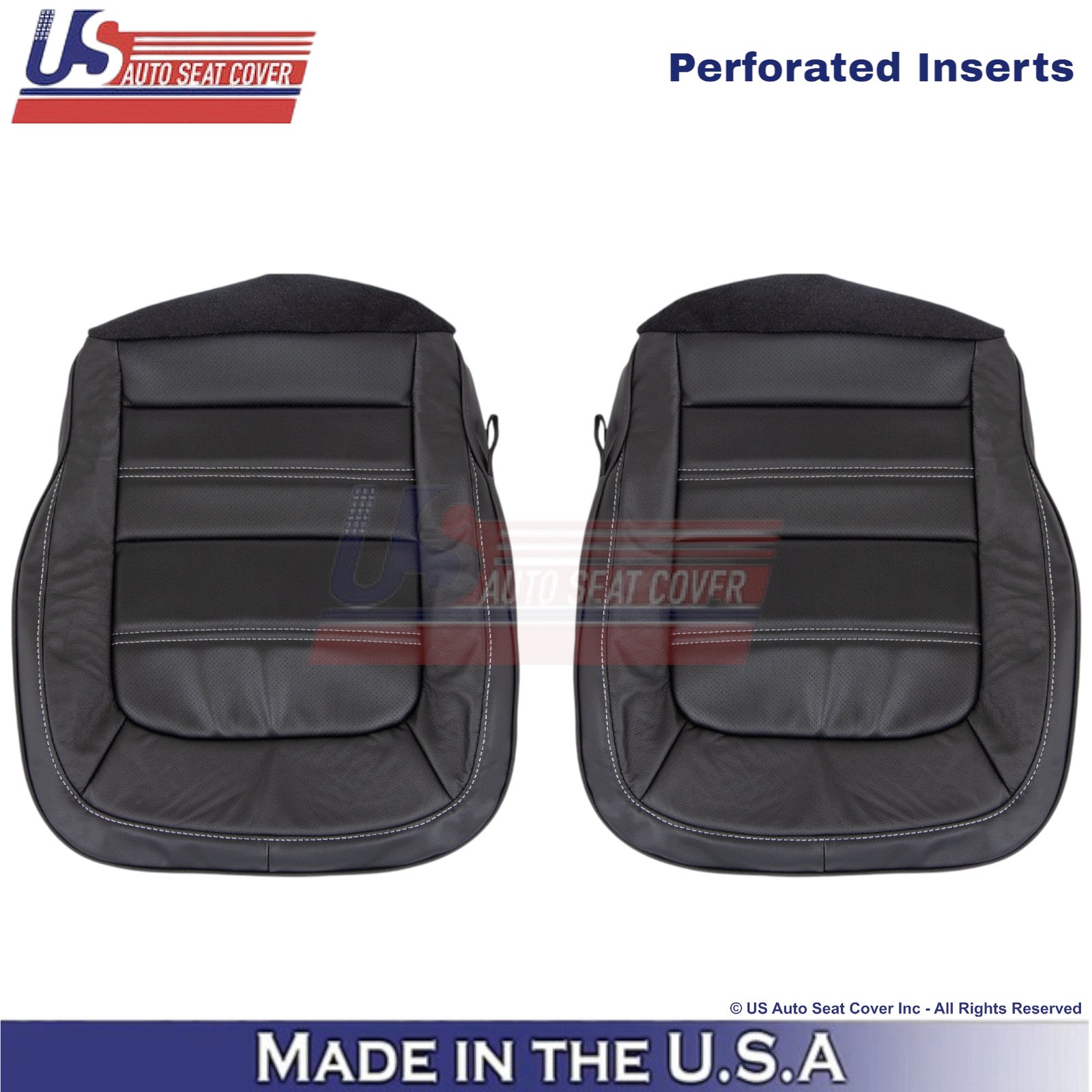 2015-2022 For GMC Canyon Denali Leather Bottom Replacement Seat Covers Jet Black