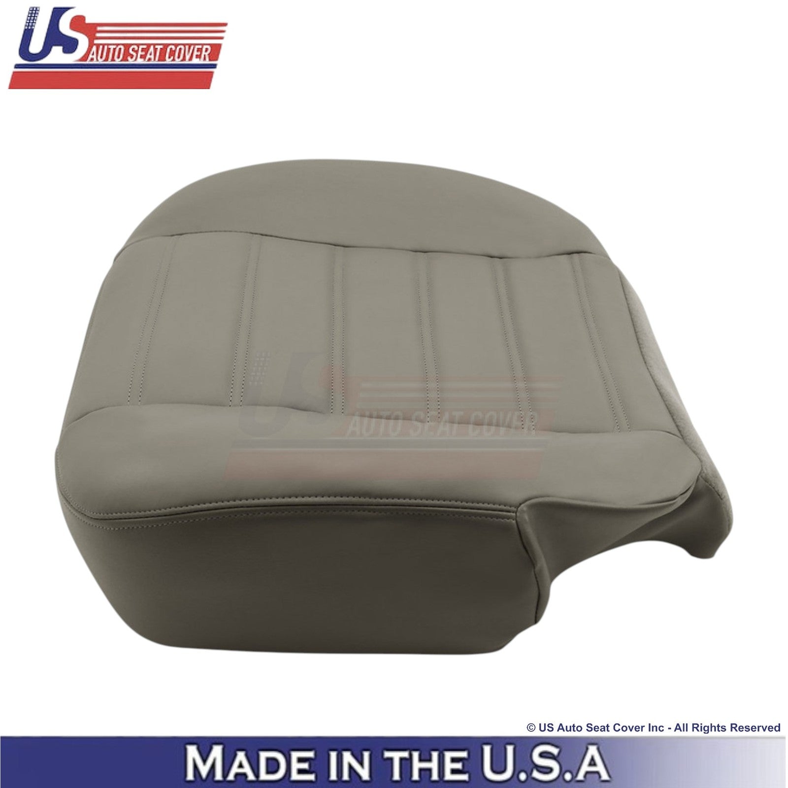 2003-2007 For Hummer H2 Genuine Leather Driver Bottom Seat Cover Wheat Gray