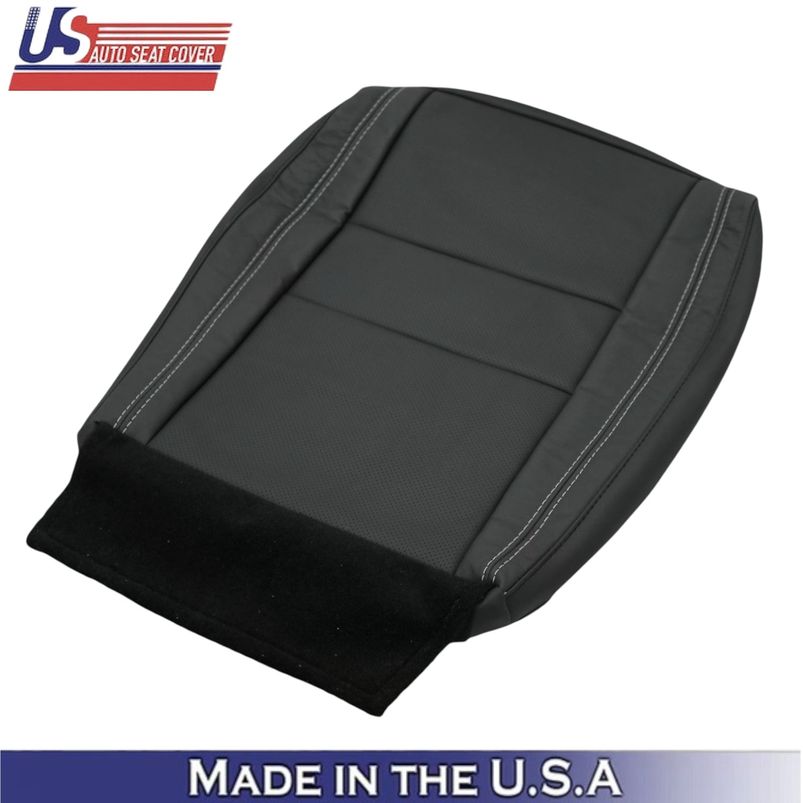 2011-2021 For Jeep Grand Cherokee Leather Driver Bottom Cover Black-White Stitch
