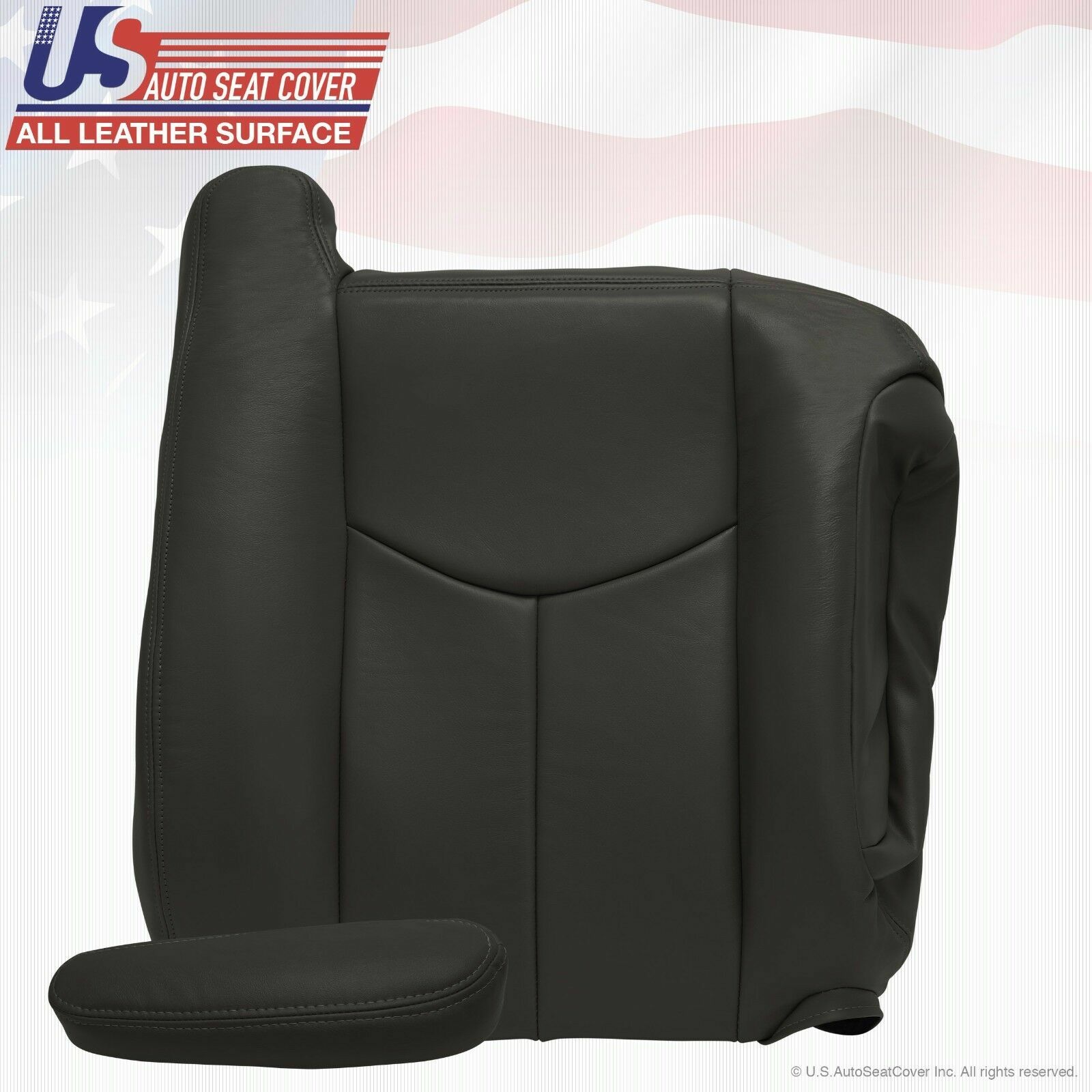 2004 CHEVY SILVERADO 2500 FRONT SEAT COVERS DARK GRAY LEATHER 692 + FOAM CUSHION