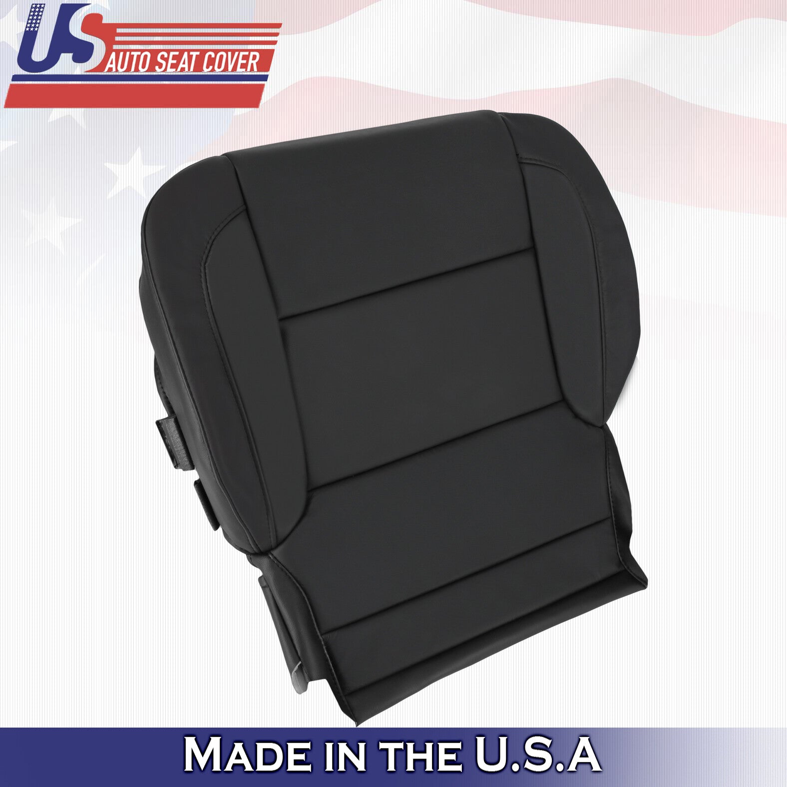 2017 2018 For Chevy Silverado 1500 Driver Side Bottom Leather Seat Cover Black