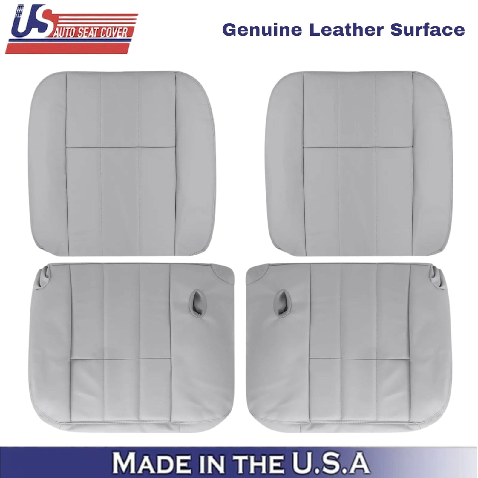 2003-2005 For Mercury Grand Marquis Genuine Leather Front Seat Covers Lt. Flint