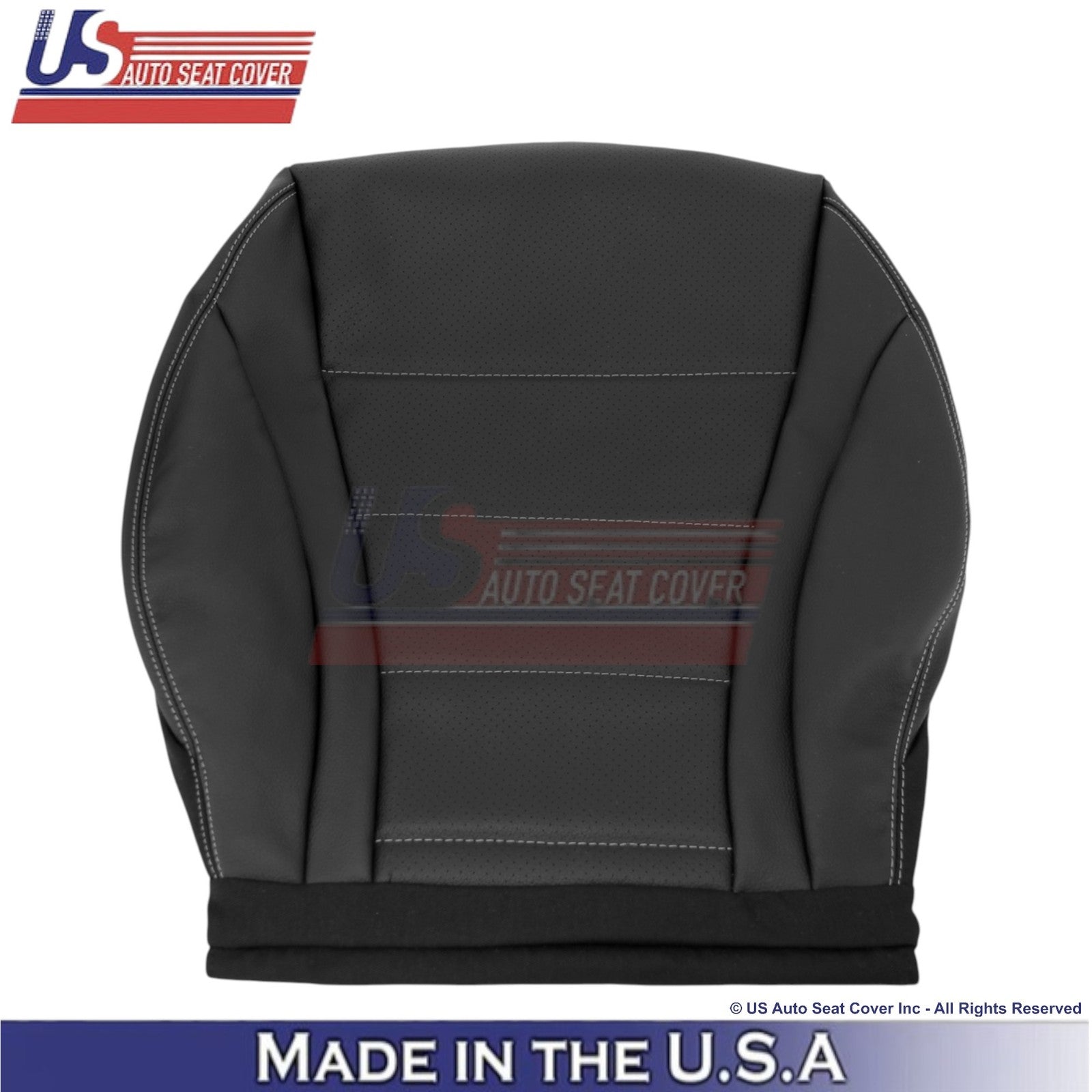 16-21 For Mercedes Benz GLC Class Leather Passenger Covers Black - White Stitch