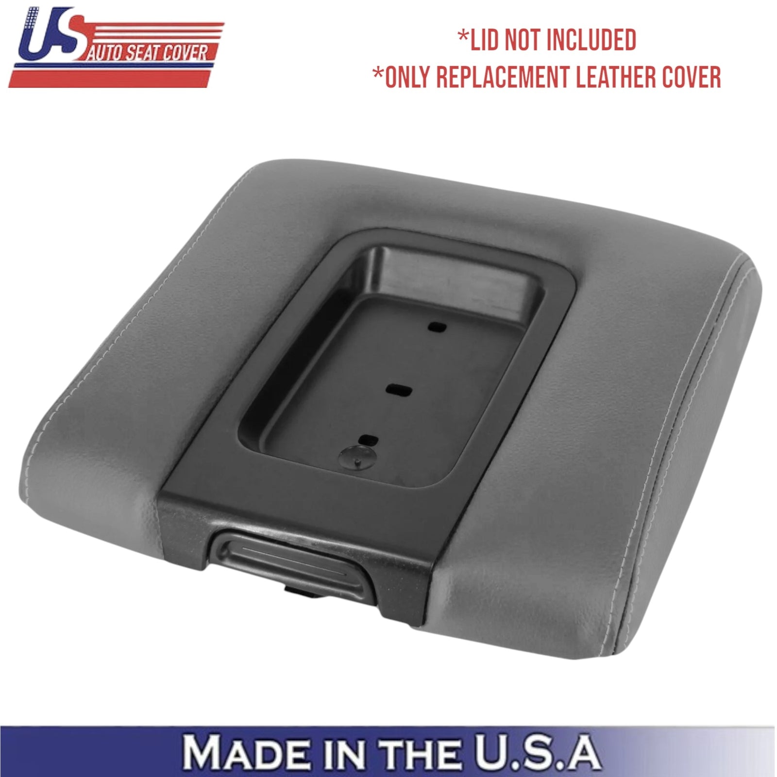 2014-2019 For Chevrolet Silverado Leather Center Console Lid Cover Dk Ash (Gray)