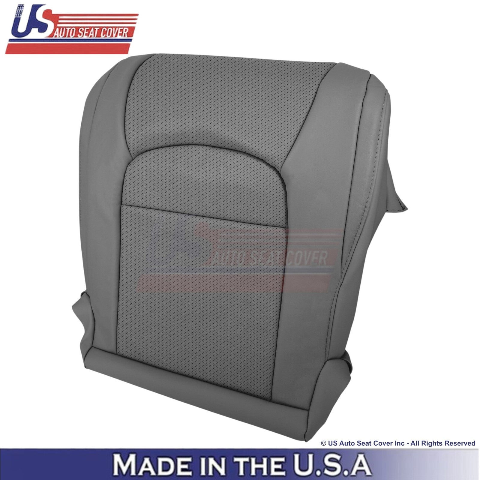 2008-2021 For Toyota Land Cruiser Genuine Leather Perf. Front Bottom Covers Gray