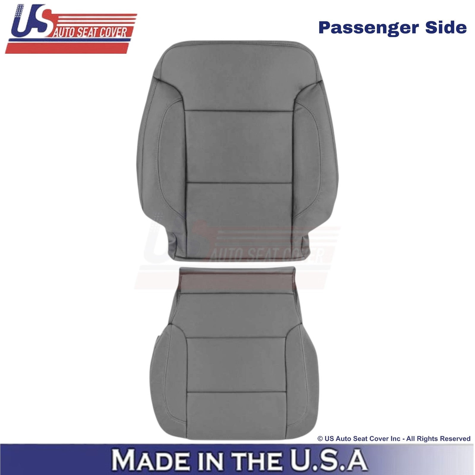 2014-2019 For Chevy Silverado 1500 LT Leatherette Passenger Side Covers Gray