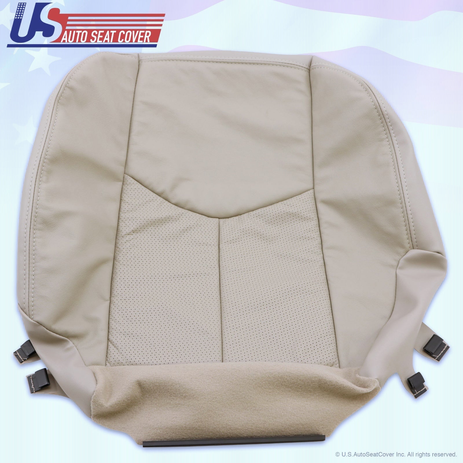 2003 - 2006 Cadillac Escalade Driver & Passenger Bottom Leather Seat Covers Tan