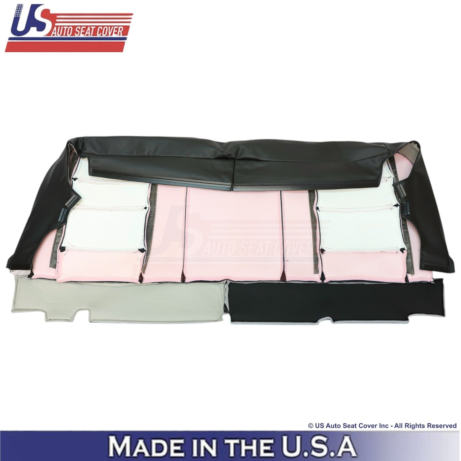 2003-2004 Fits Ford F250 F350 Lariat Leatherette Perf Rear Top OEM Covers Black