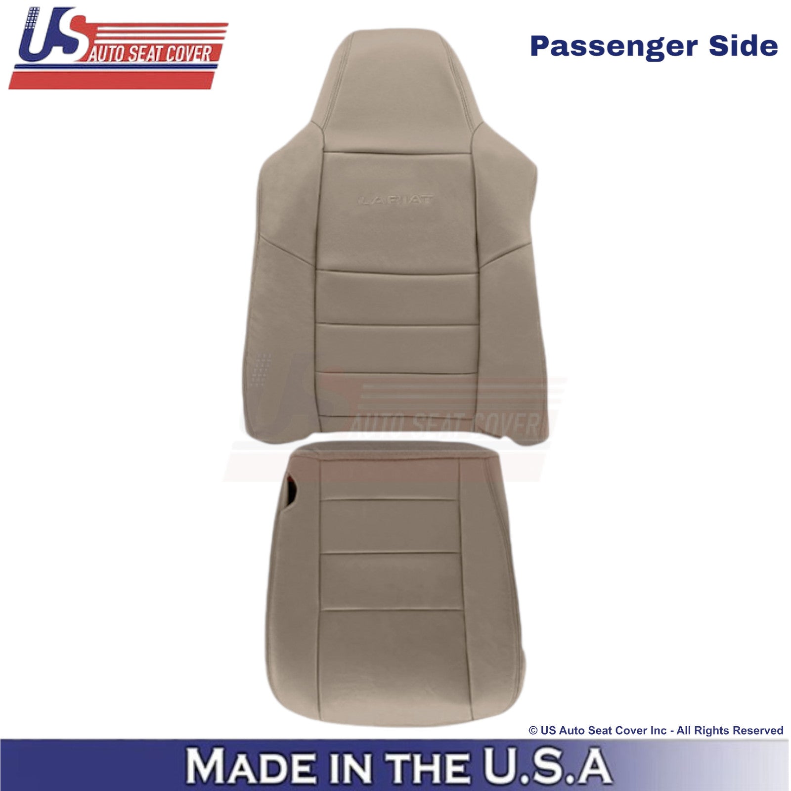 2003-2004 Fits Ford F250 F350 Lariat Leatherette Front Passenger OEM Covers Tan