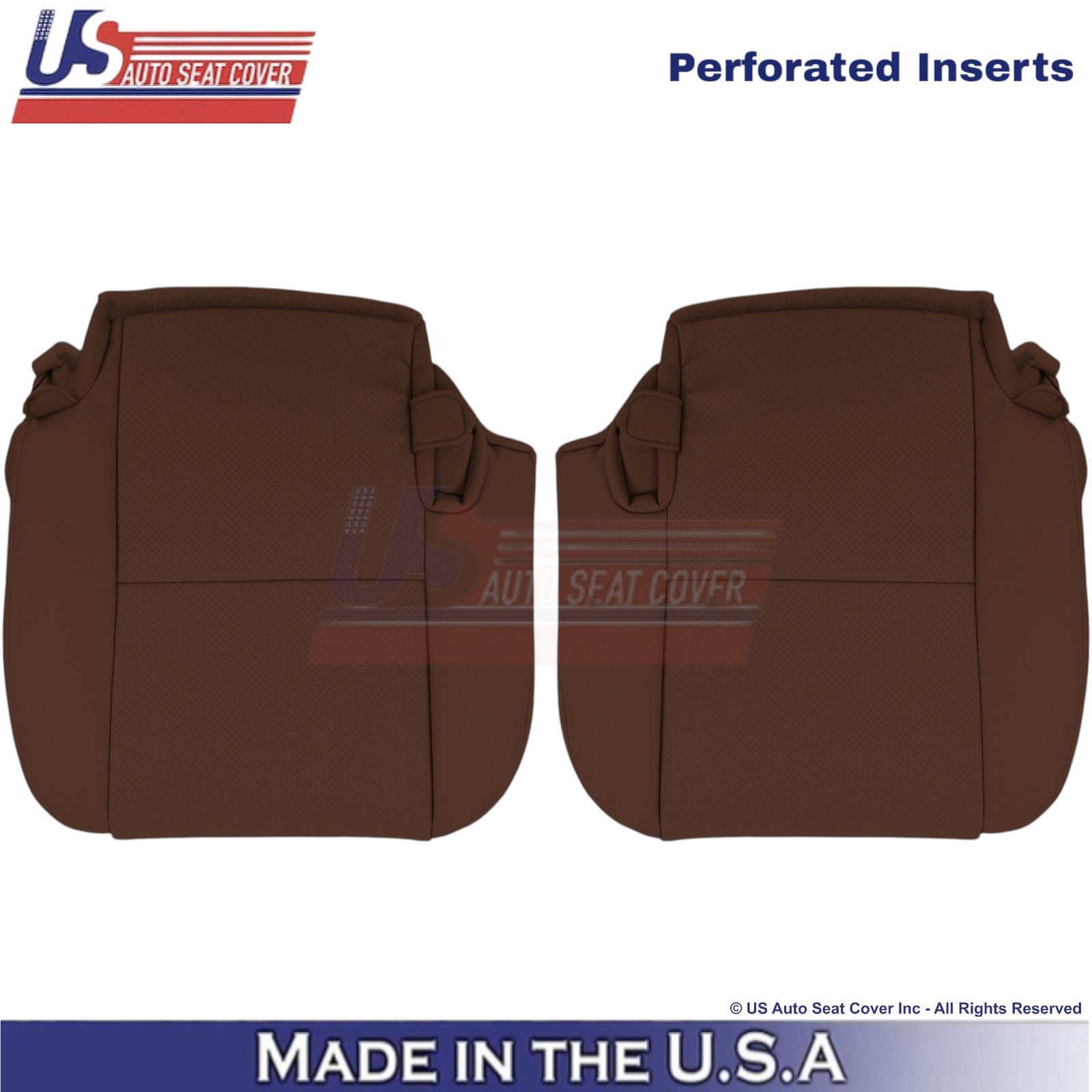 2010-2013 For Toyota Tundra Leather Perf Rear Bottom Replacement Covers Red Rock