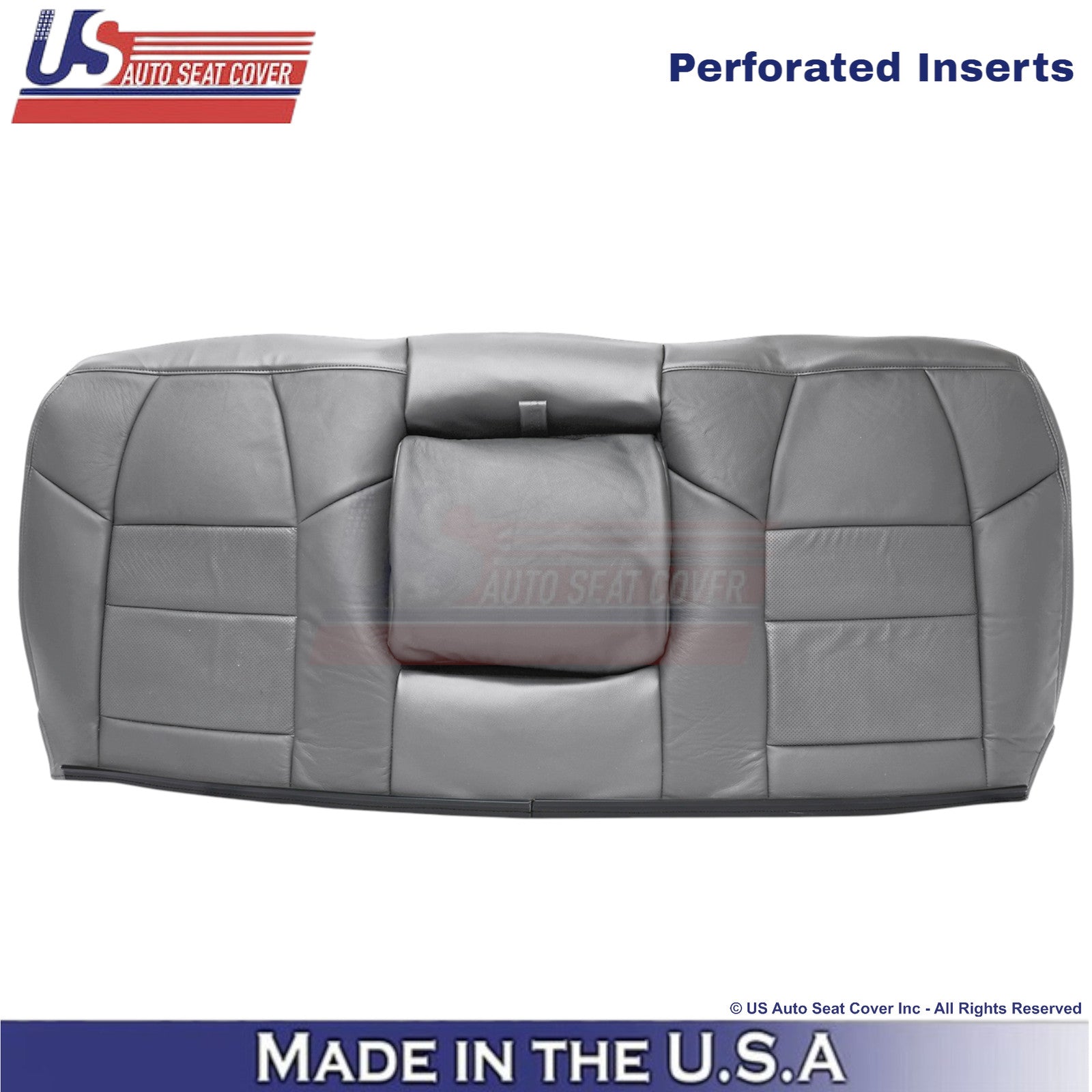 2003-2007 For Ford F250 F350 Lariat Leather Perf Rear Bench Top Covers Gray